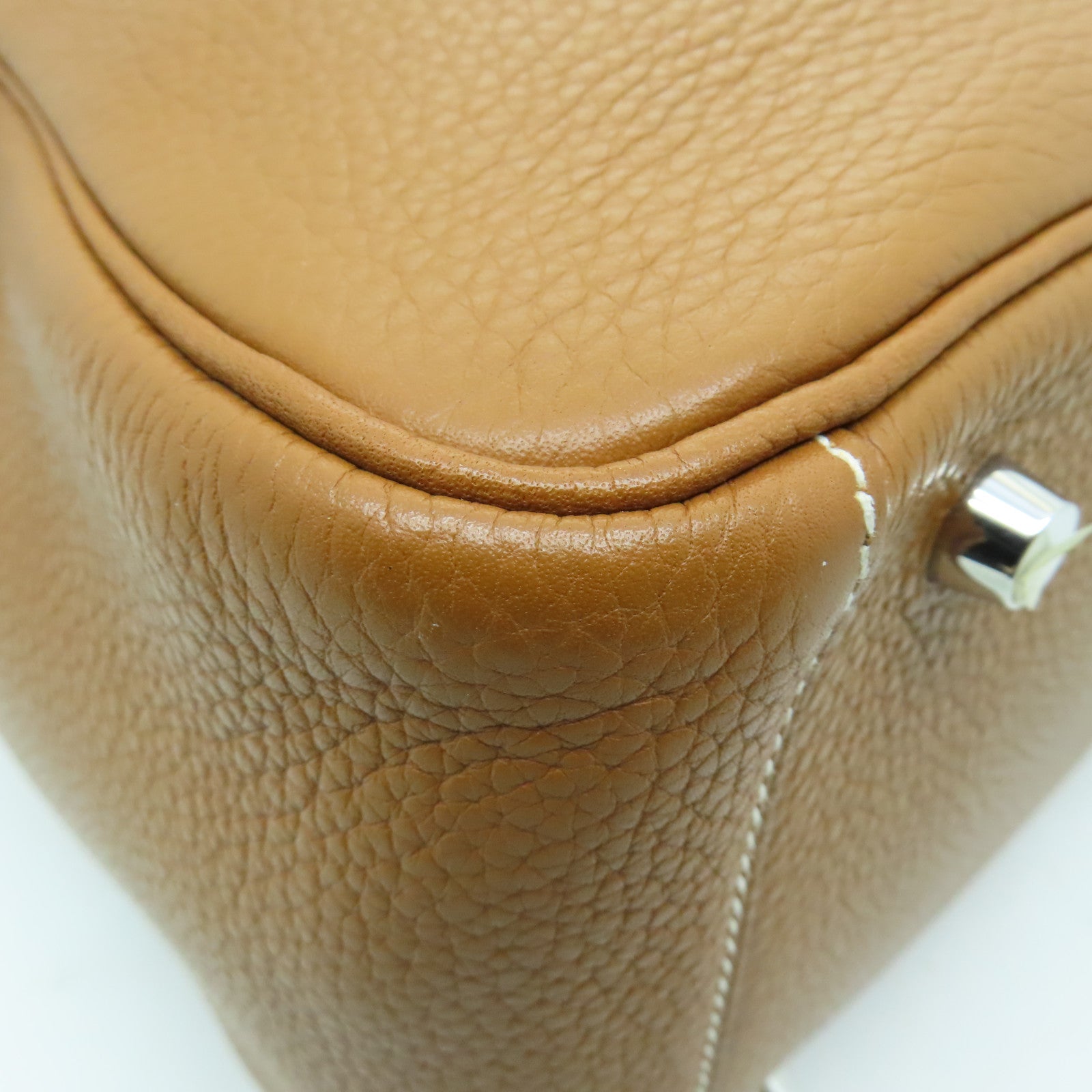 HERMES Clemence皮革Lindy 30银扣手挽肩背两用袋啡色