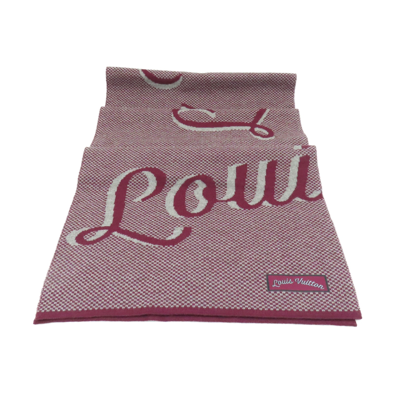 LOUIS VUITTON 羊毛Handwriting Burgundy Scarf絲巾紅色