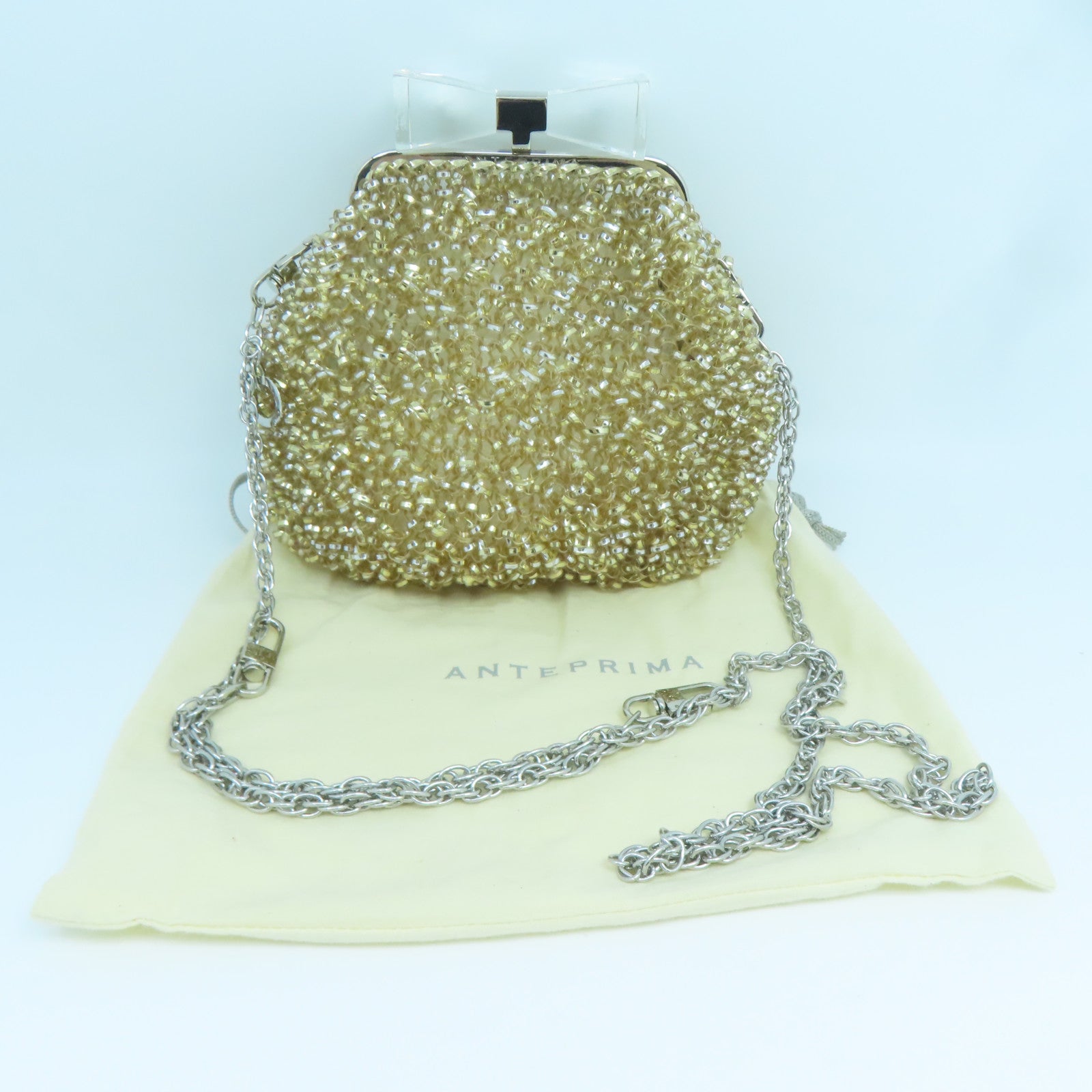 ANTEPRIMA 【激減優惠】PVC Chain Shoulder銀扣鏈帶肩背袋金色
