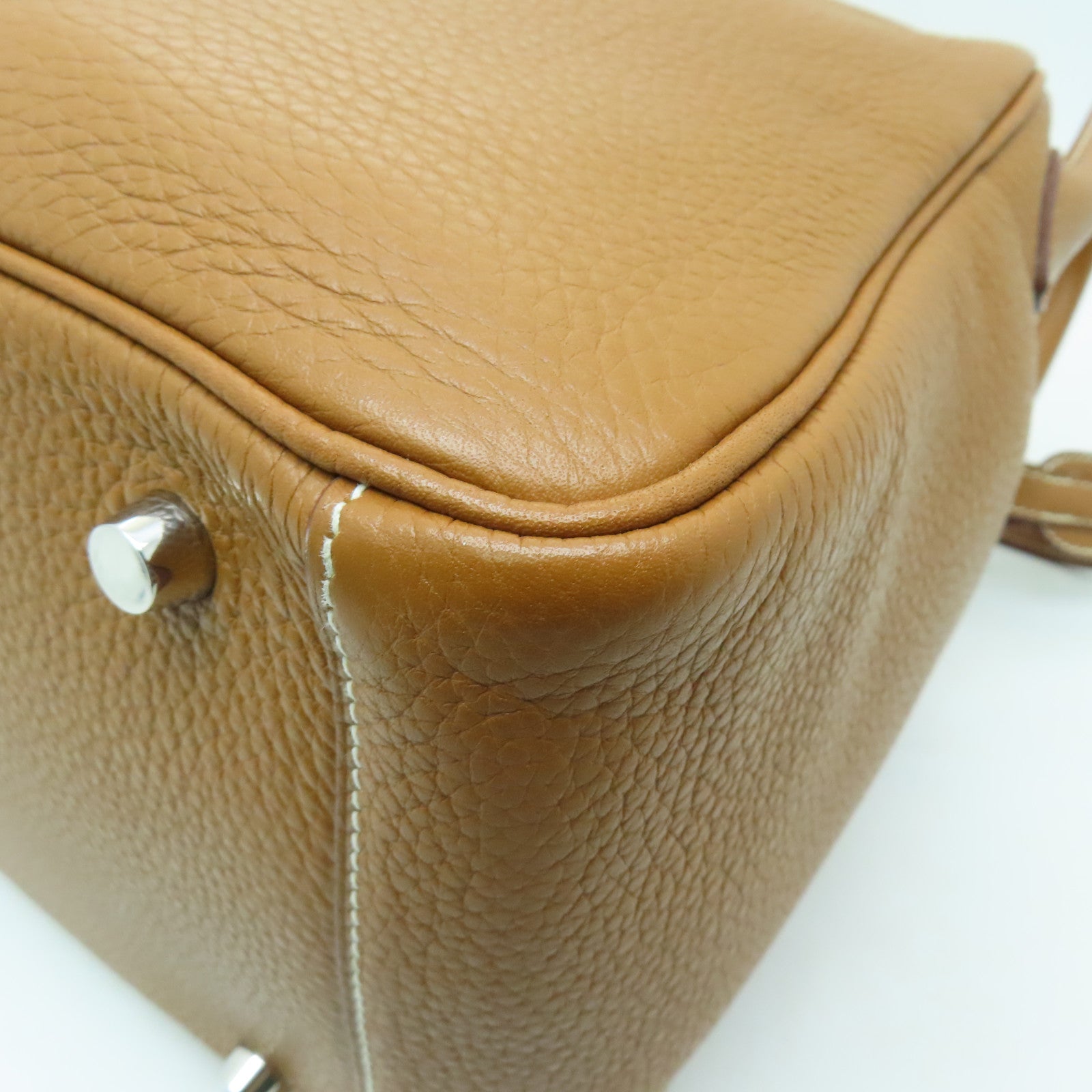 HERMES Clemence皮革Lindy 30银扣手挽肩背两用袋啡色