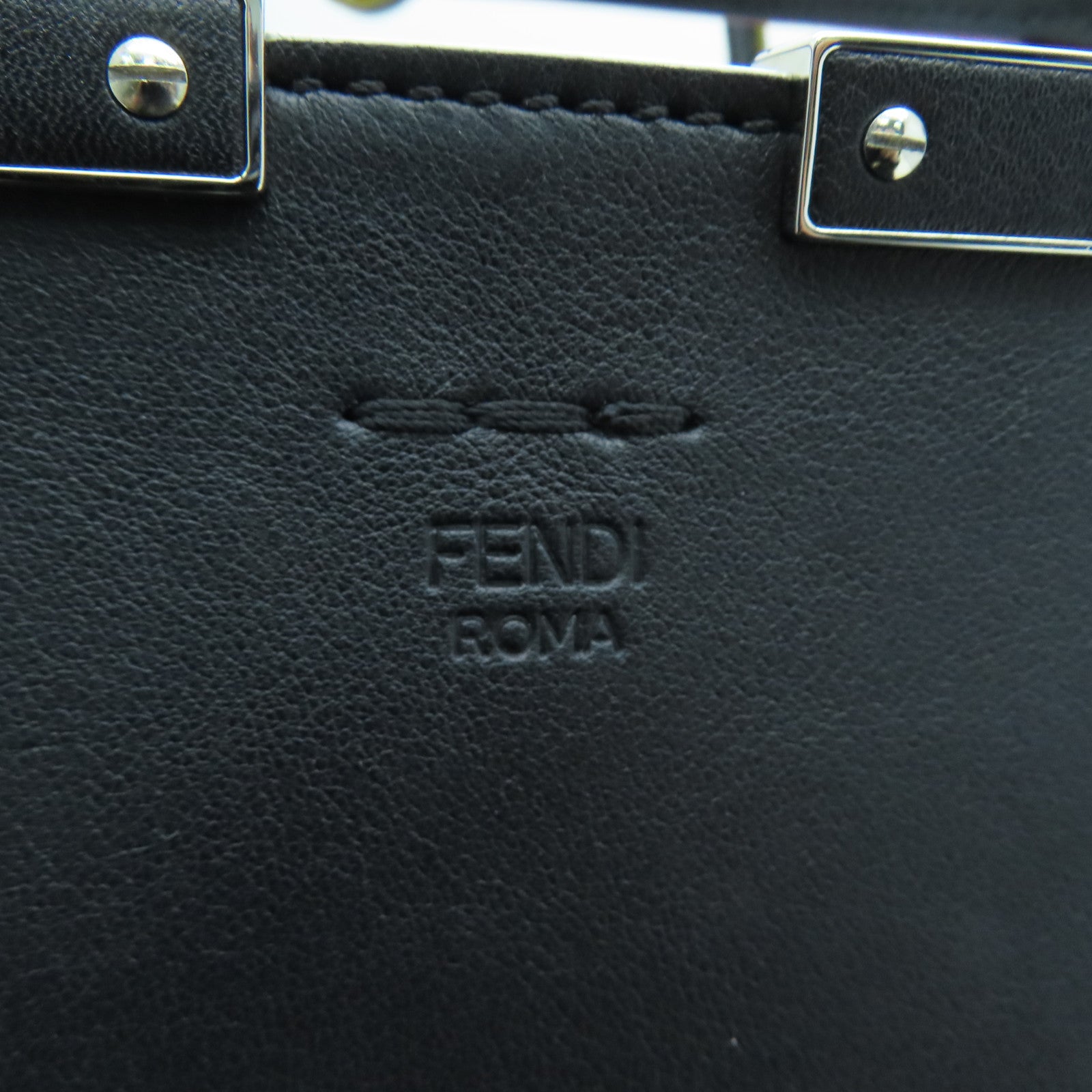FENDI 牛皮皮革3 Jours銀扣手挽肩背兩用袋黑色