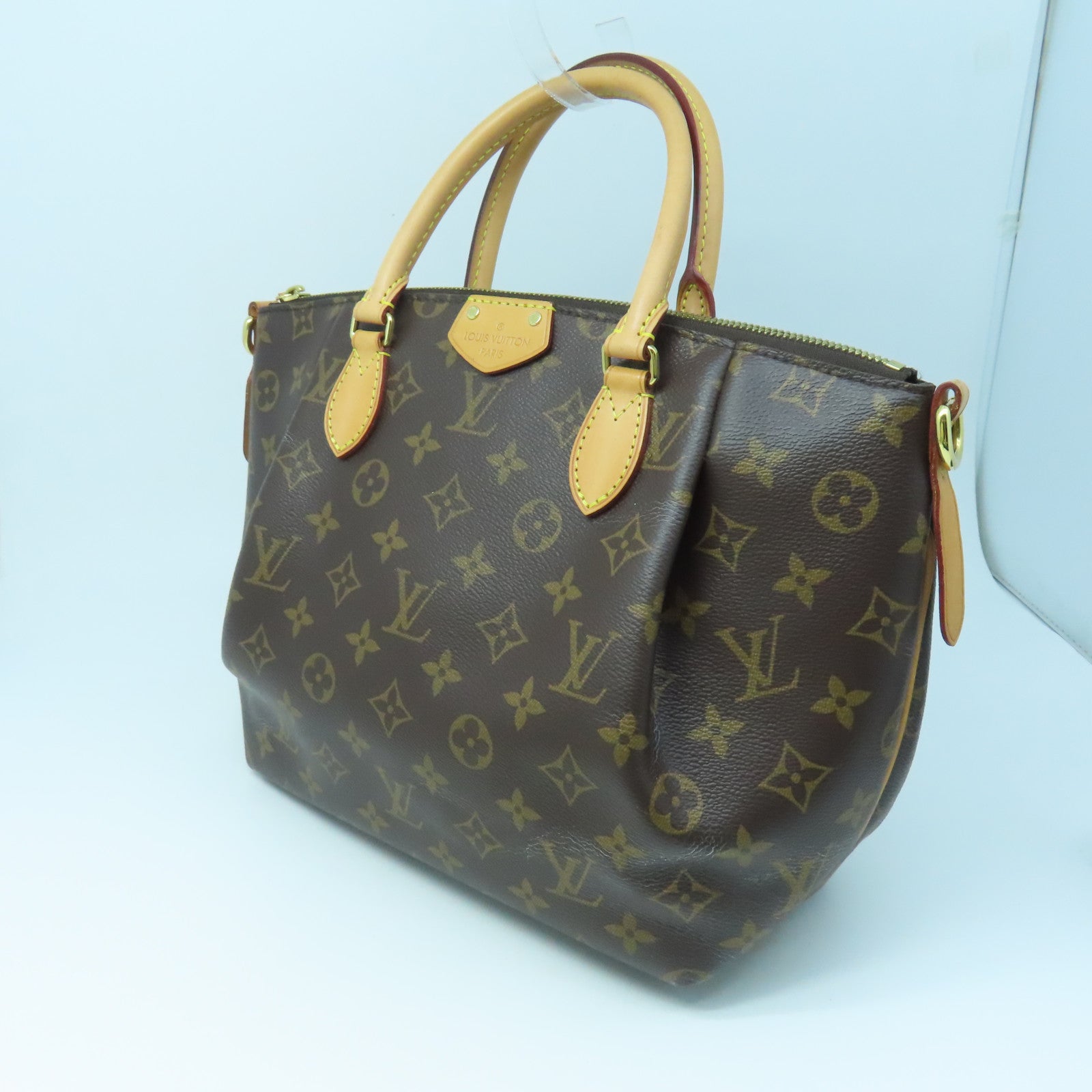 LOUIS VUITTON Monogram Turenne PM gold buckle handle shoulder bag brown
