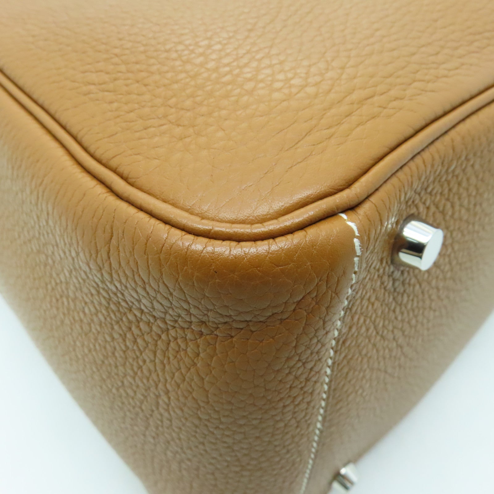 HERMES Clemence皮革Lindy 30银扣手挽肩背两用袋啡色
