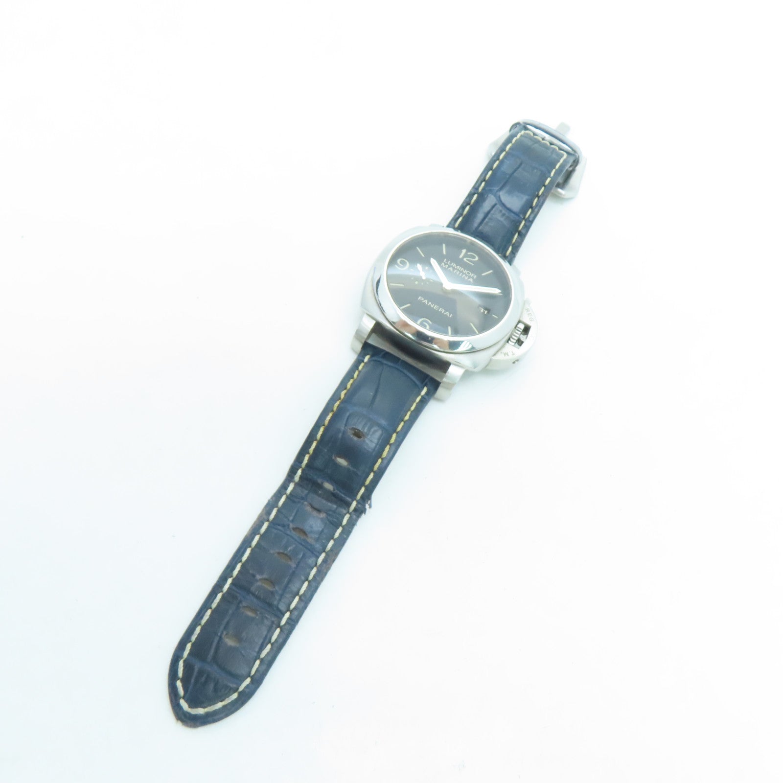 PANERAI Luminor Marina 44mm Stainless Steel/Alligator Leather Watch Automatic Movement Black
