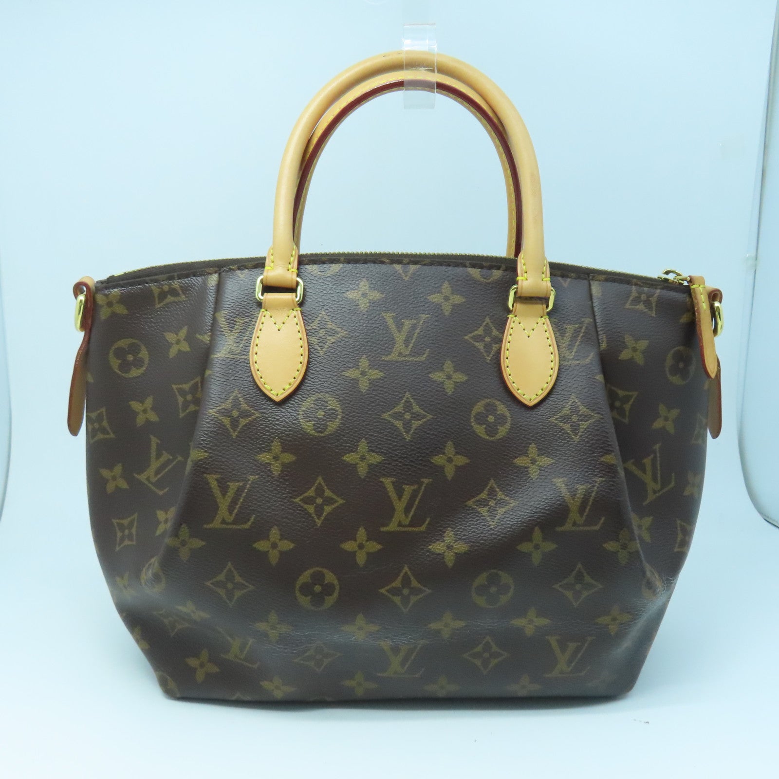 LOUIS VUITTON Monogram Turenne PM gold buckle handle shoulder bag brown
