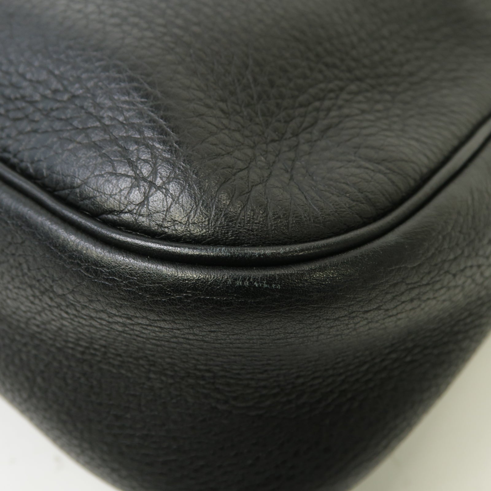 HERMES Clemence皮革Christine銀扣肩背袋黑色