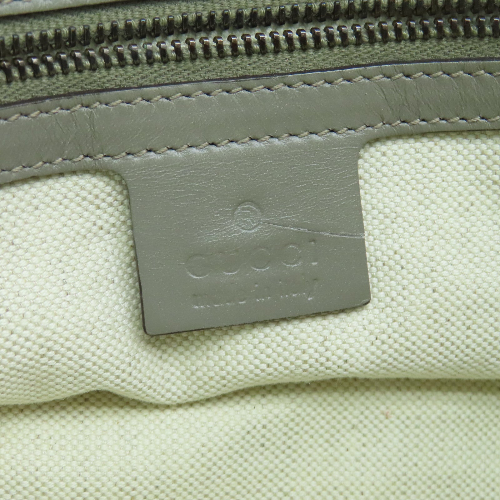 GUCCI 牛皮皮革Handbag金扣手挽袋灰色
