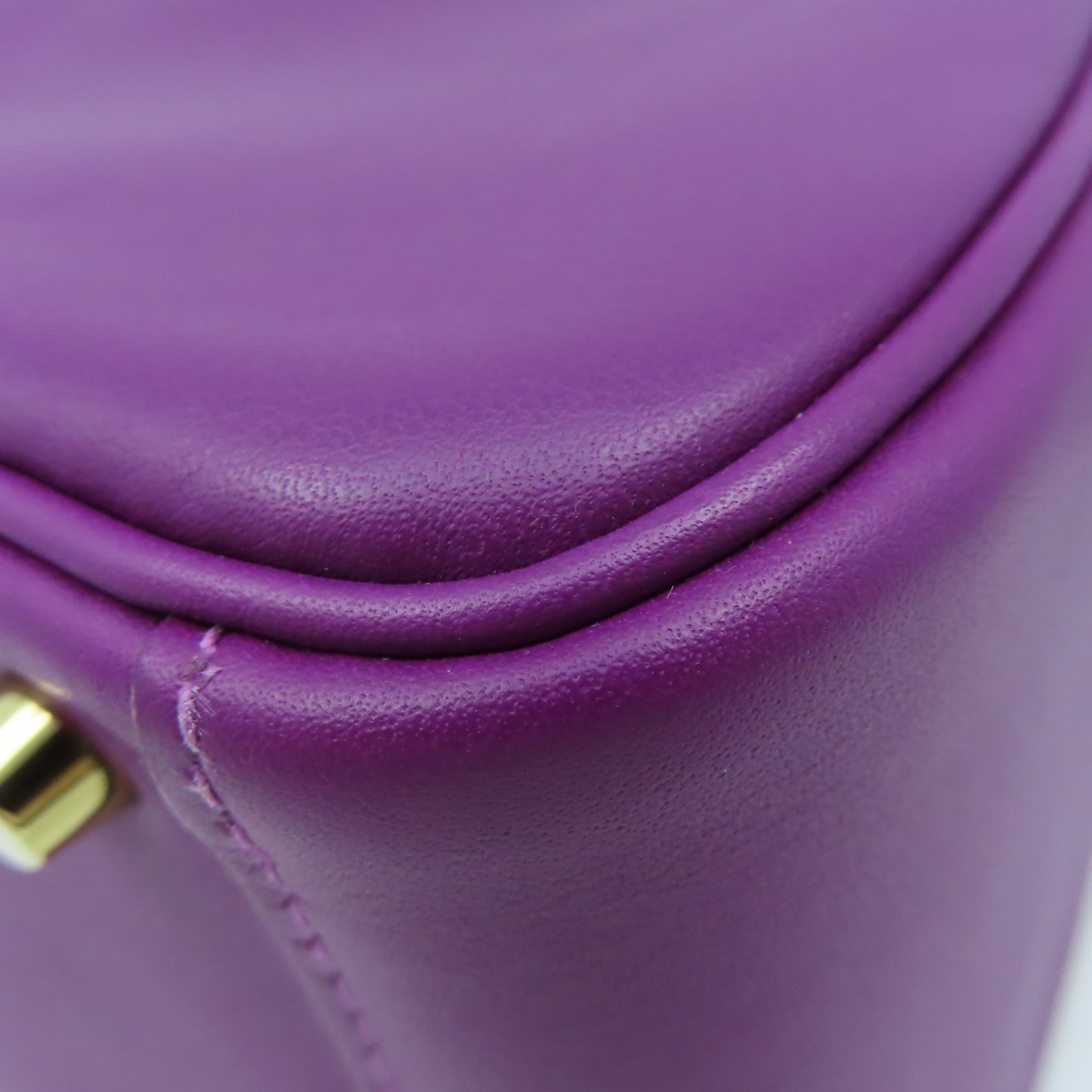 HERMES Swift皮革Mini Lindy金扣肩背袋Anemone/海葵紫色