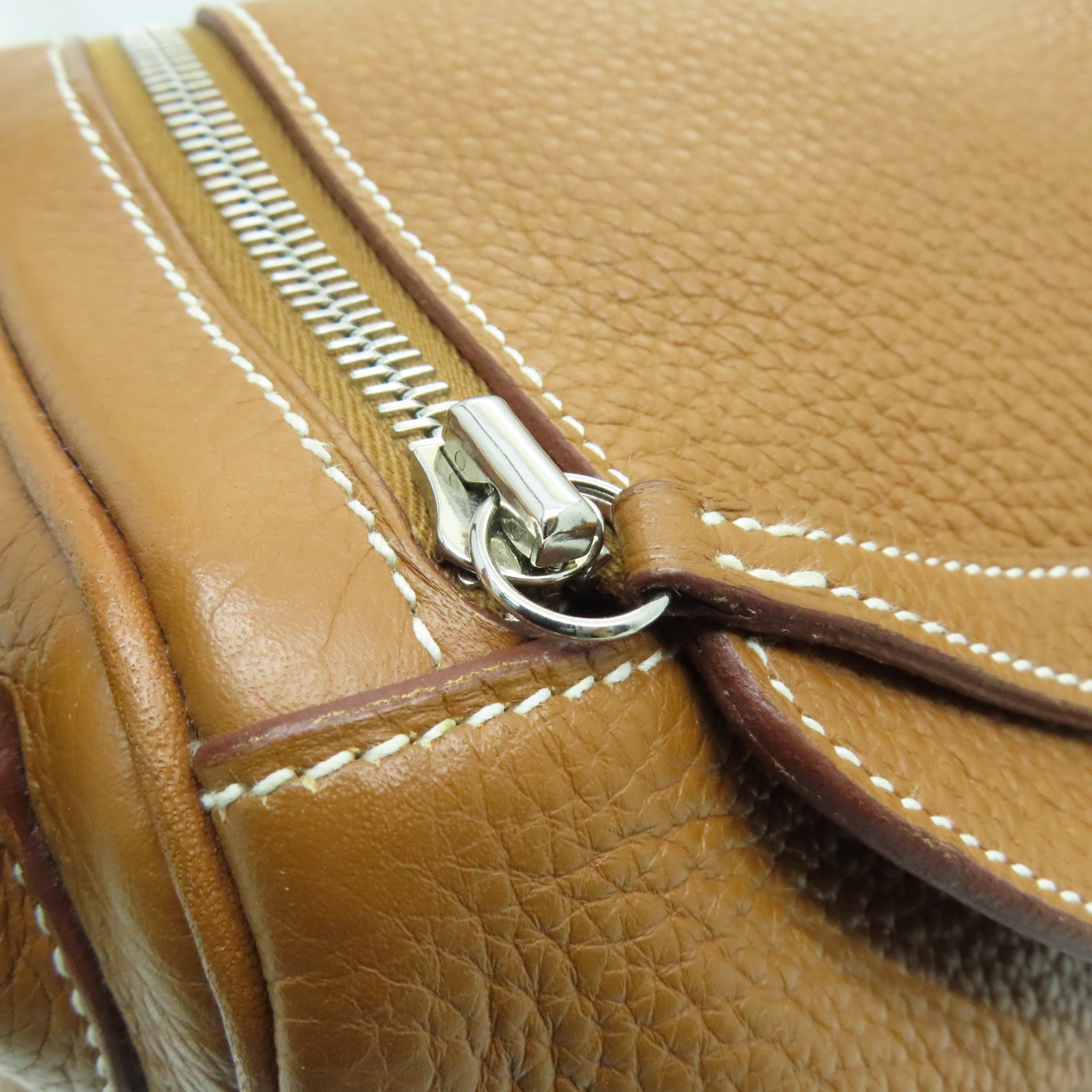 HERMES Clemence皮革Lindy 30银扣手挽肩背两用袋啡色