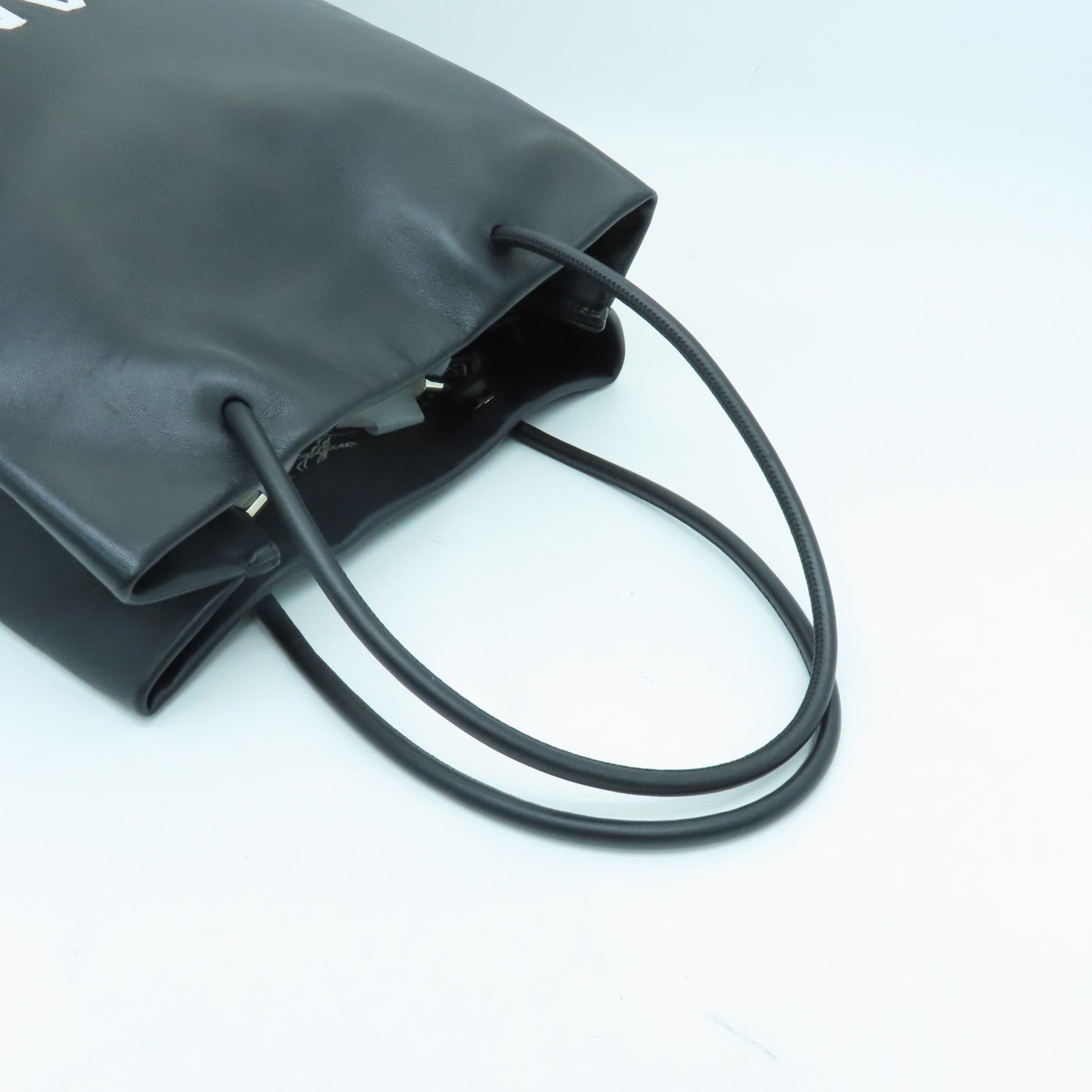 CHANEL 牛皮皮革Tote Bag銀扣手挽袋黑色