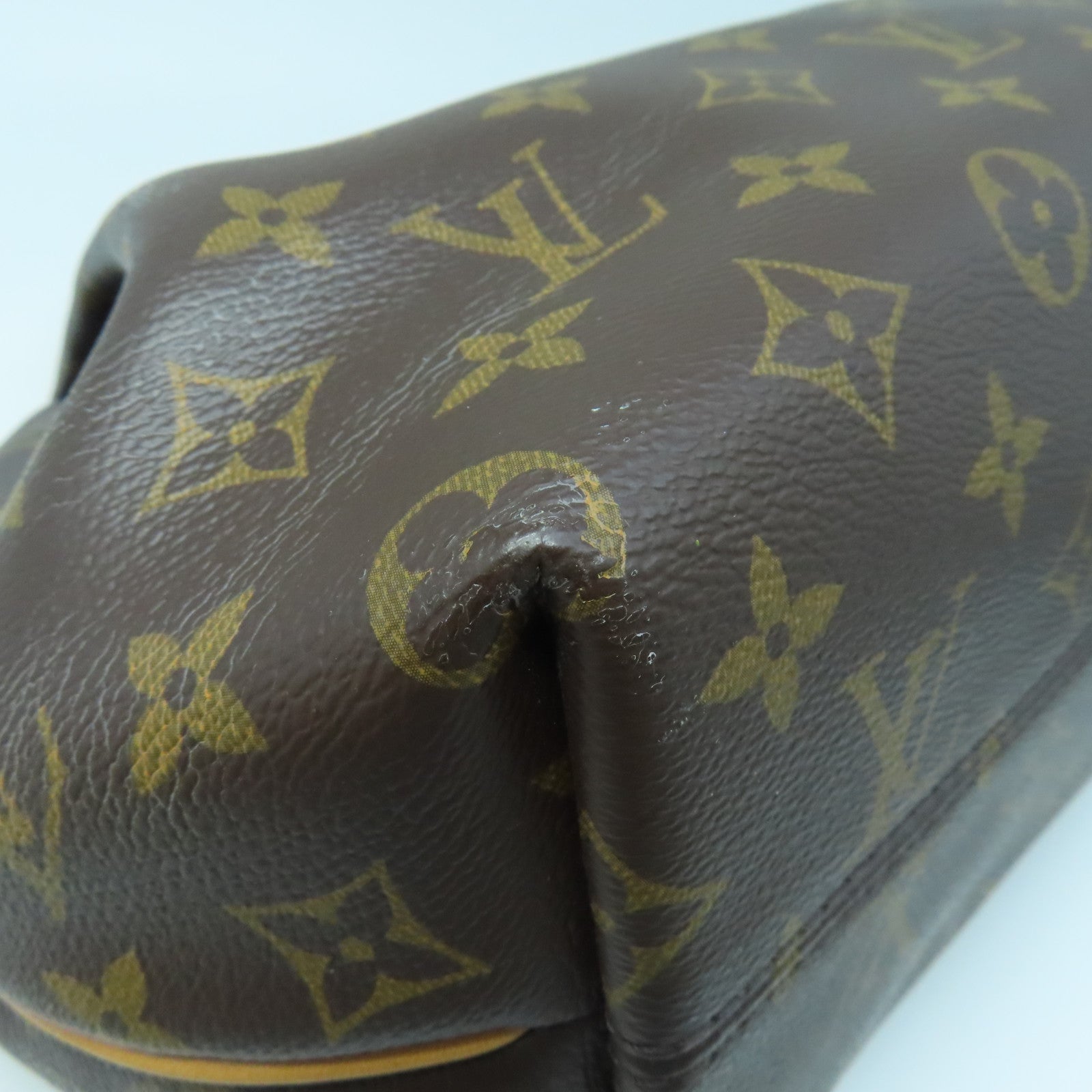 LOUIS VUITTON Monogram Turenne PM gold buckle handle shoulder bag brown