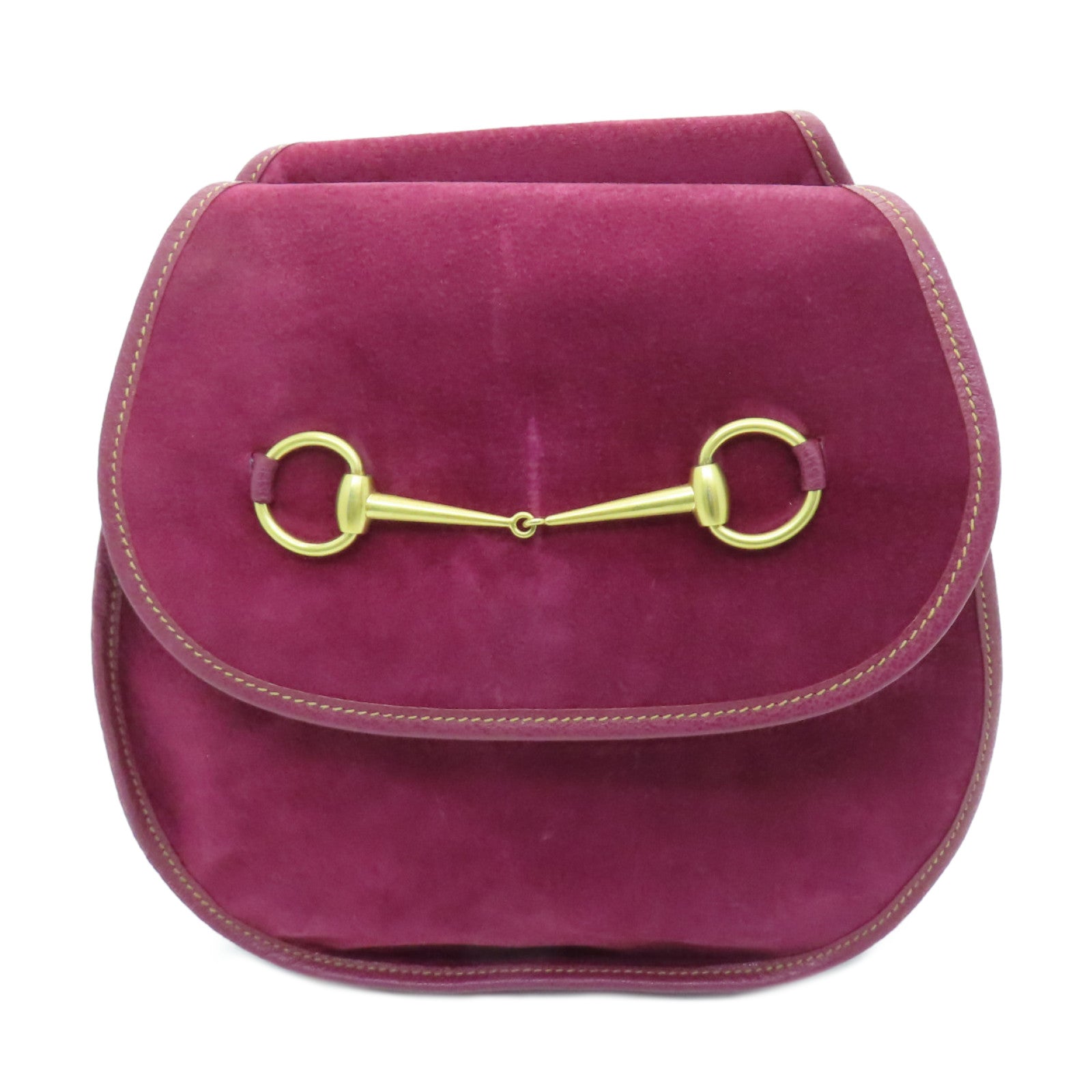 GUCCI 麂皮皮革Horsebit Backpack金扣背包紫色