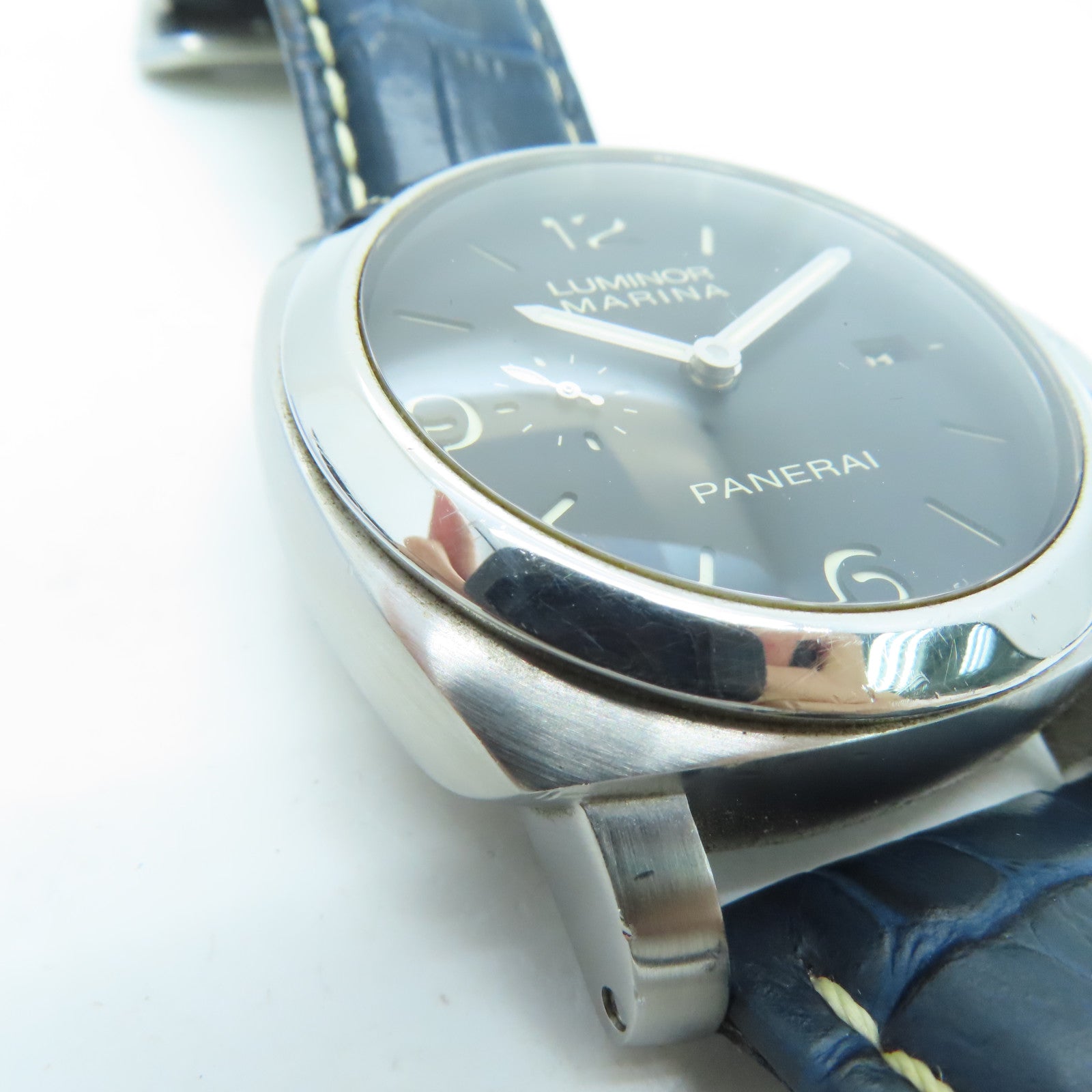 PANERAI Luminor Marina 44mm Stainless Steel/Alligator Leather Watch Automatic Movement Black