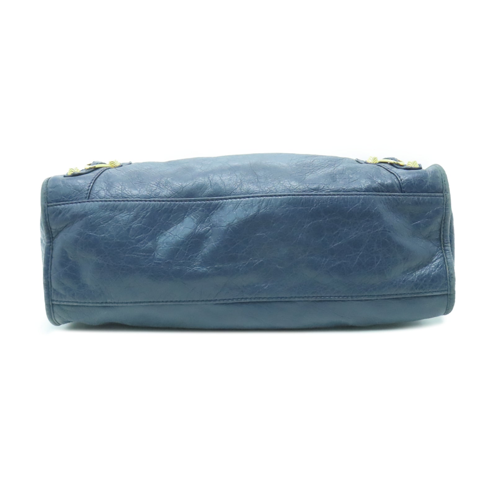 BALENCIAGA 牛皮皮革City金扣手挽肩背兩用袋藍色
