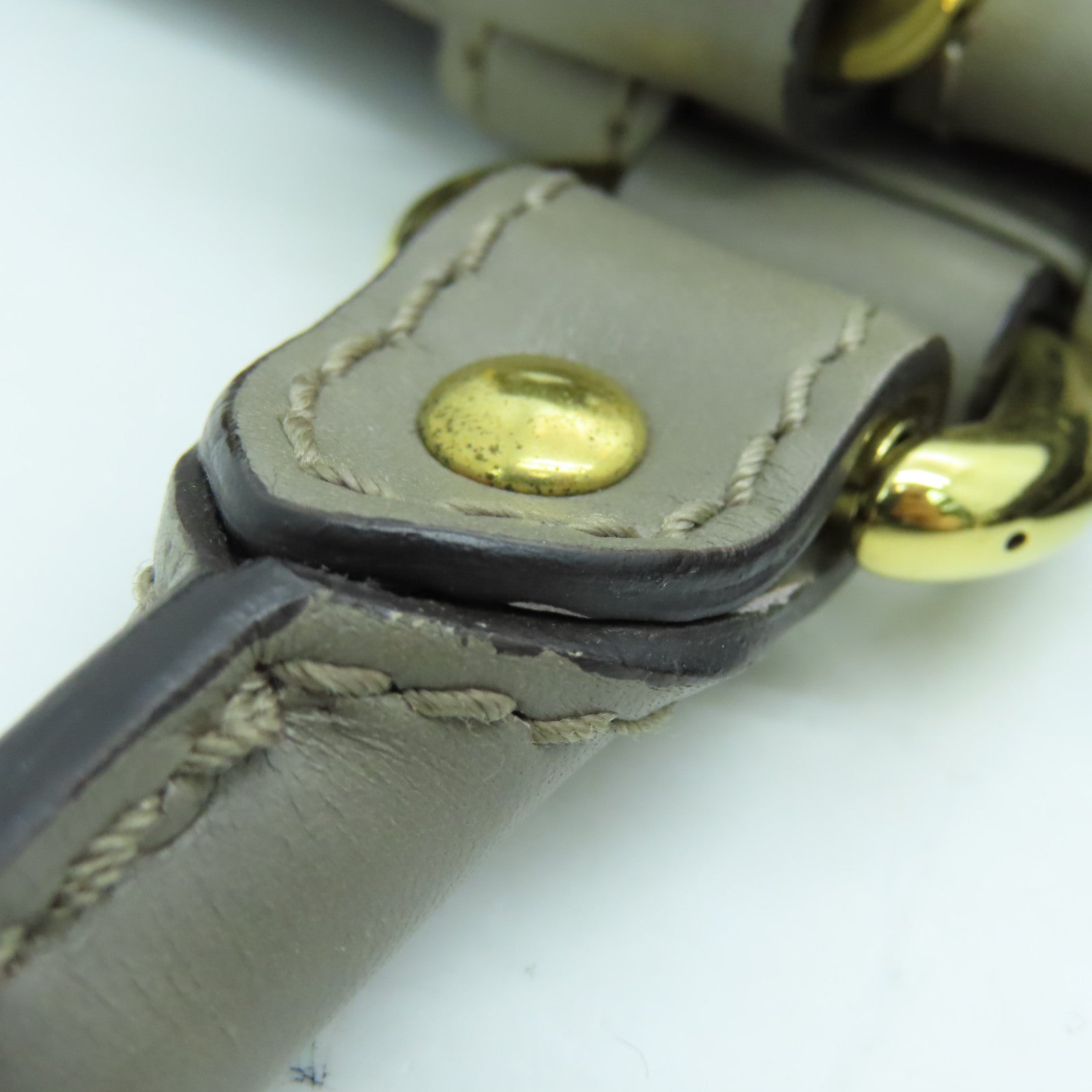 GUCCI 牛皮皮革Handbag金扣手挽袋灰色