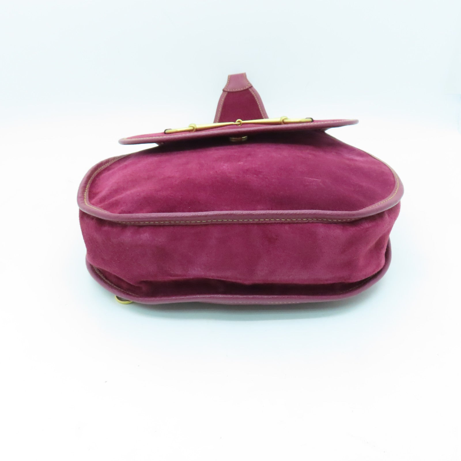 GUCCI 麂皮皮革Horsebit Backpack金扣背包紫色