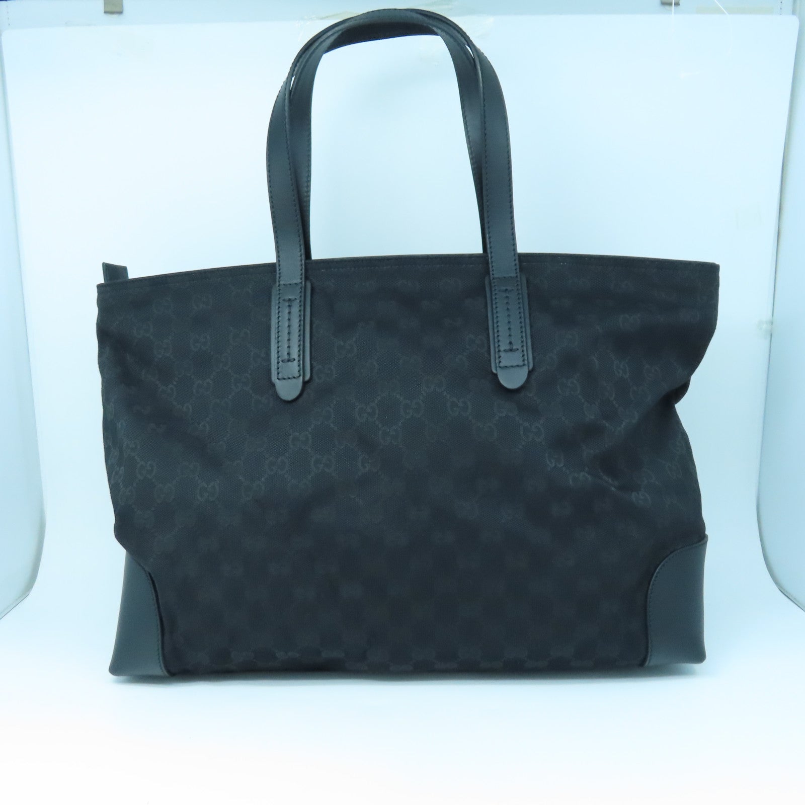 GUCCI 帆布Shoulder Bag銀扣肩背袋黑色