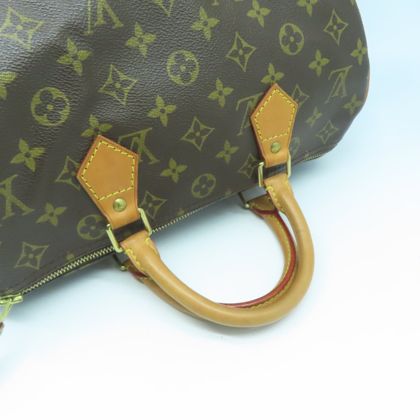 LOUIS VUITTON Monogram Speedy 30金扣手挽袋啡色
