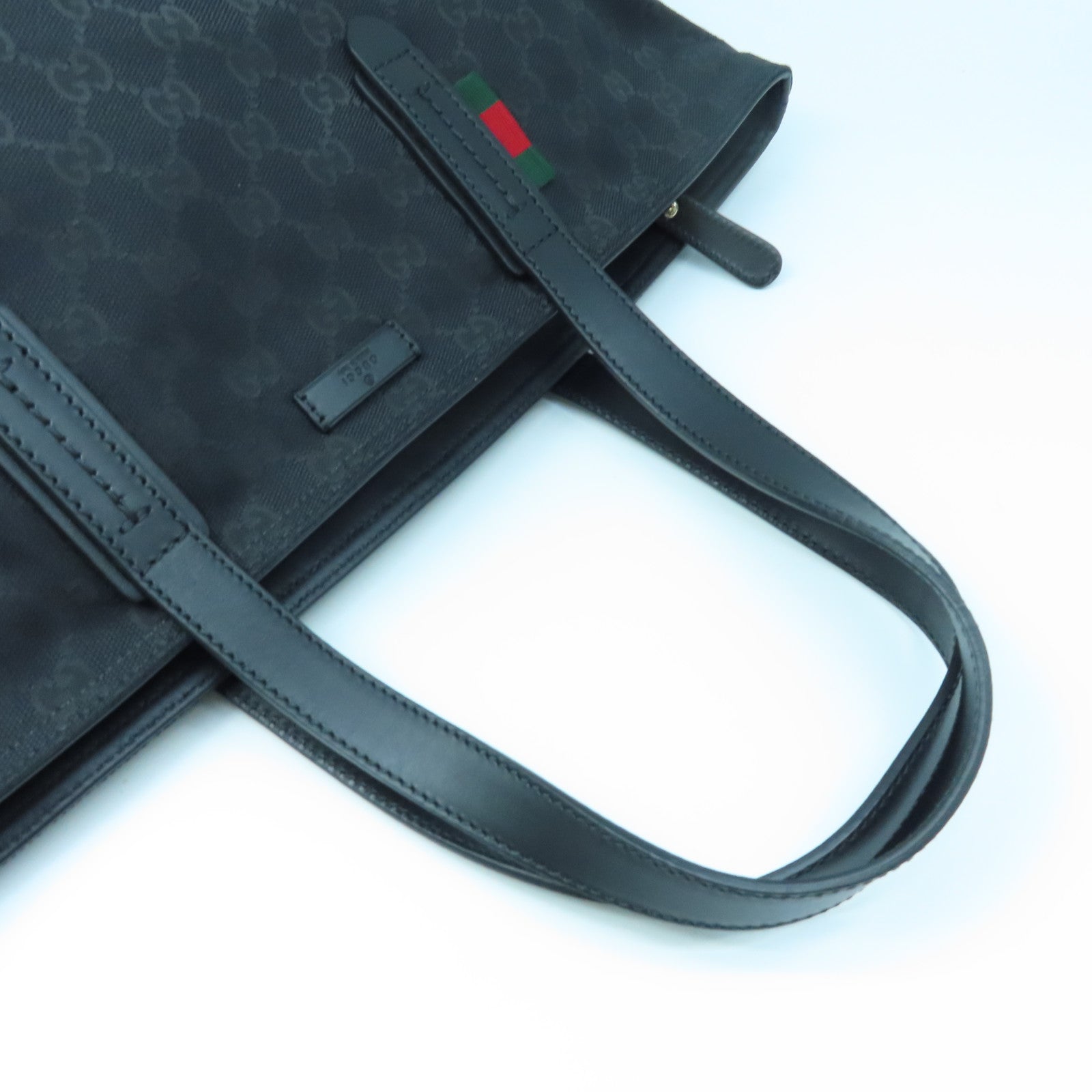 GUCCI 帆布Shoulder Bag銀扣肩背袋黑色