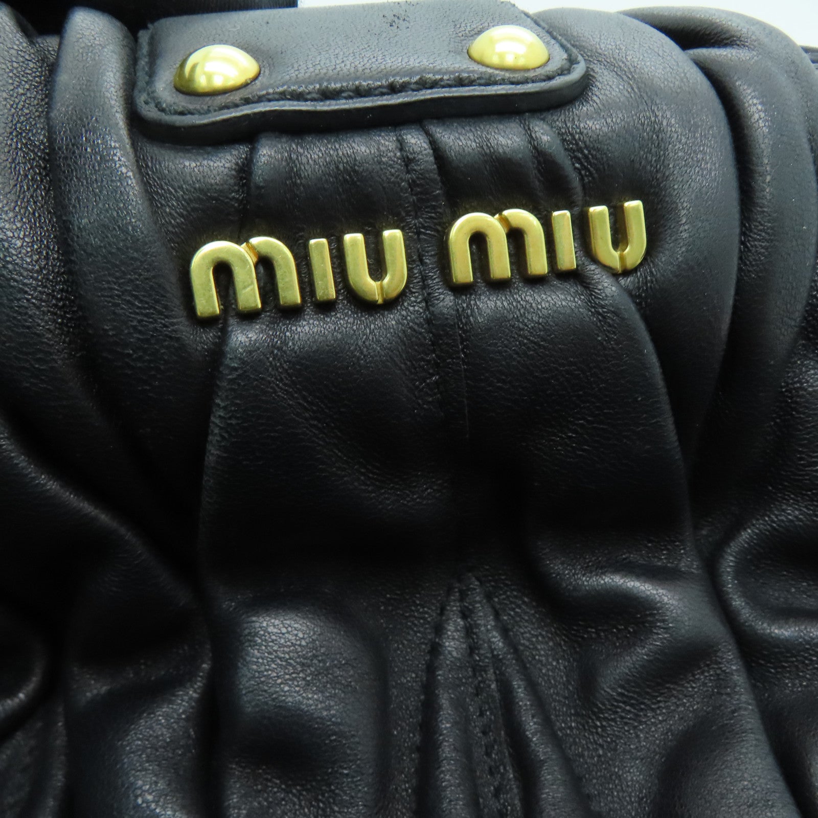 Miu Miu 羊皮皮革2way Shoulder Bag金扣手挽肩背兩用袋黑色