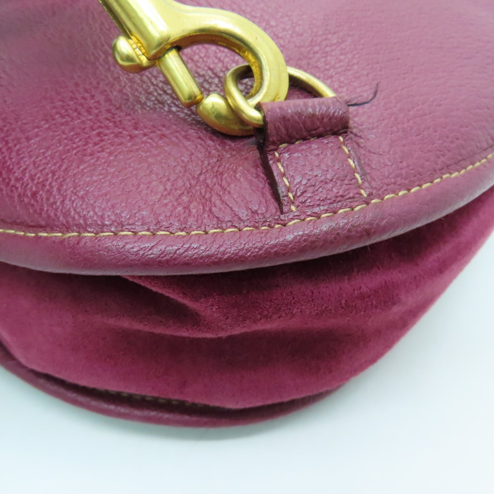 GUCCI 麂皮皮革Horsebit Backpack金扣背包紫色