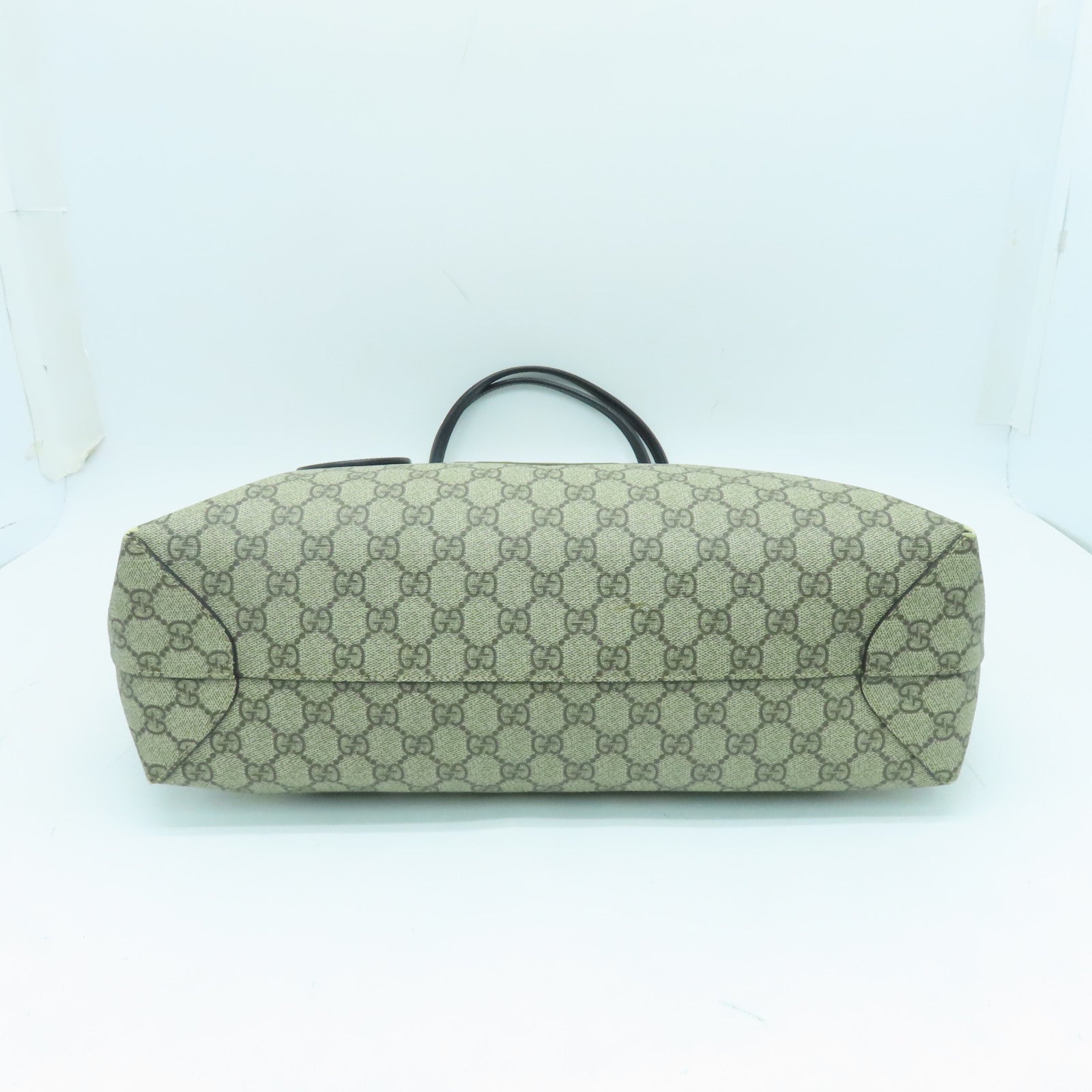 GUCCI 塗層帆布Tote Bag銀扣手挽袋啡色