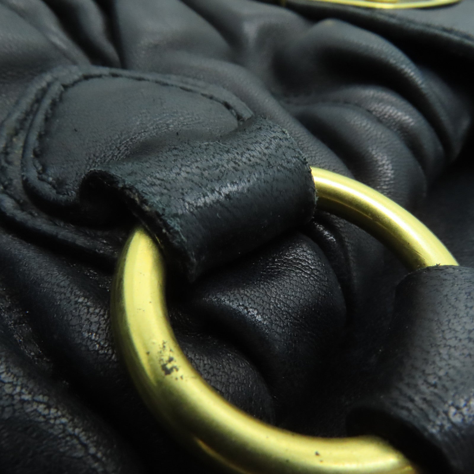 Miu Miu 羊皮皮革2way Shoulder Bag金扣手挽肩背兩用袋黑色