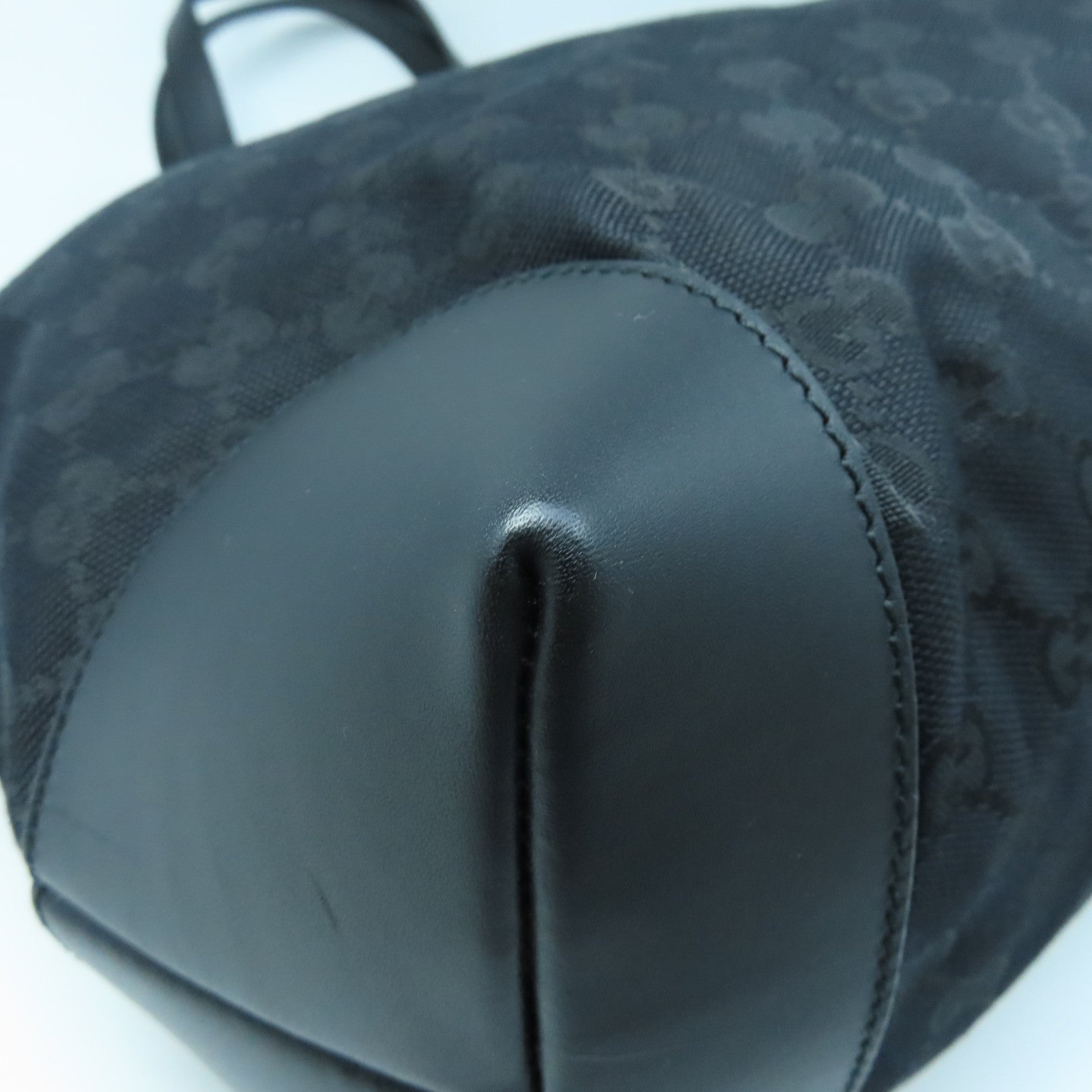 GUCCI 帆布Shoulder Bag銀扣肩背袋黑色