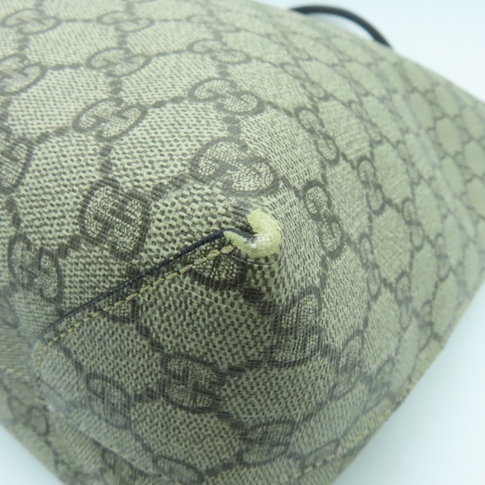 GUCCI 塗層帆布Tote Bag銀扣手挽袋啡色