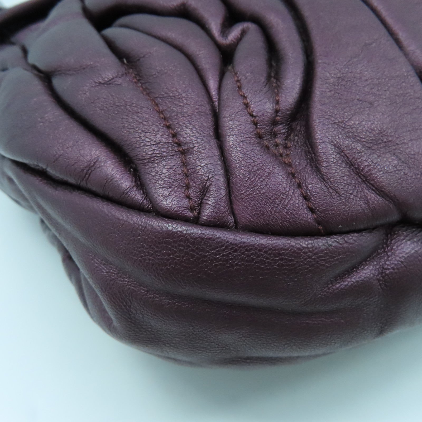 Miu Miu 羊皮皮革2way Shoulder Bag銀扣手挽肩背兩用袋紫色