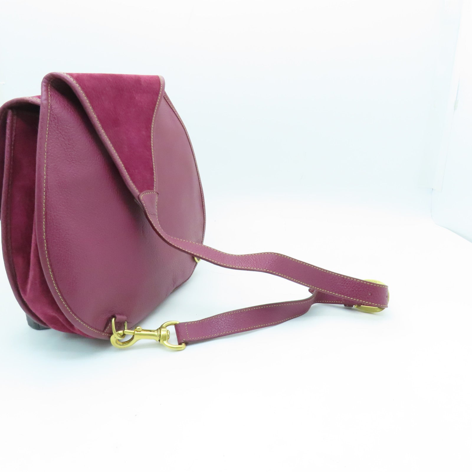 GUCCI 麂皮皮革Horsebit Backpack金扣背包紫色