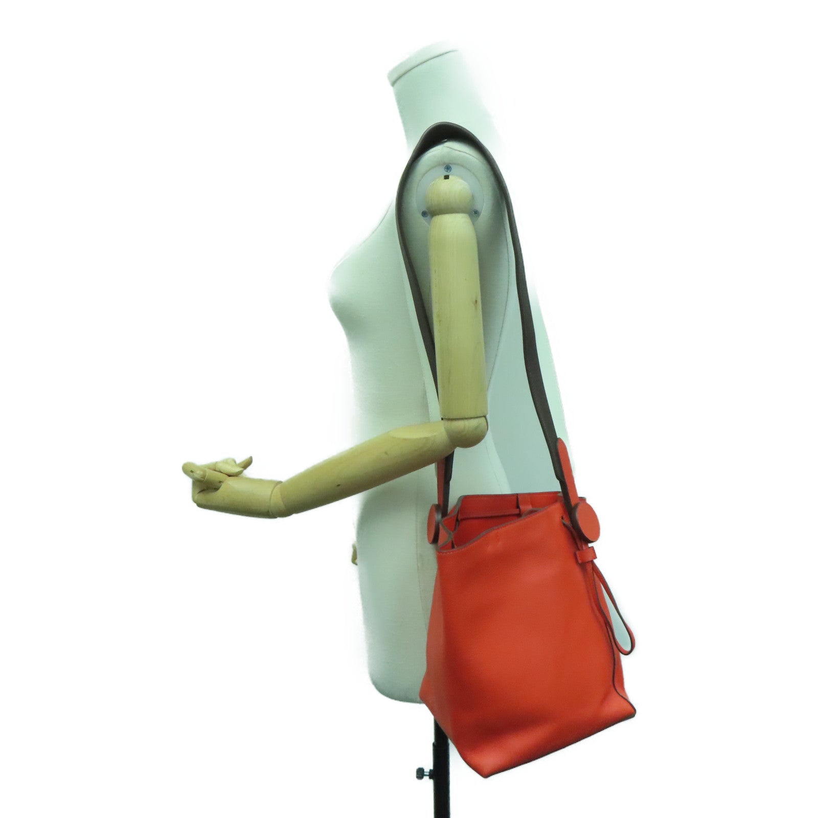 HERMES 【激減優惠】Evercolor皮革Sac Licol 17肩背袋Capucine紅色