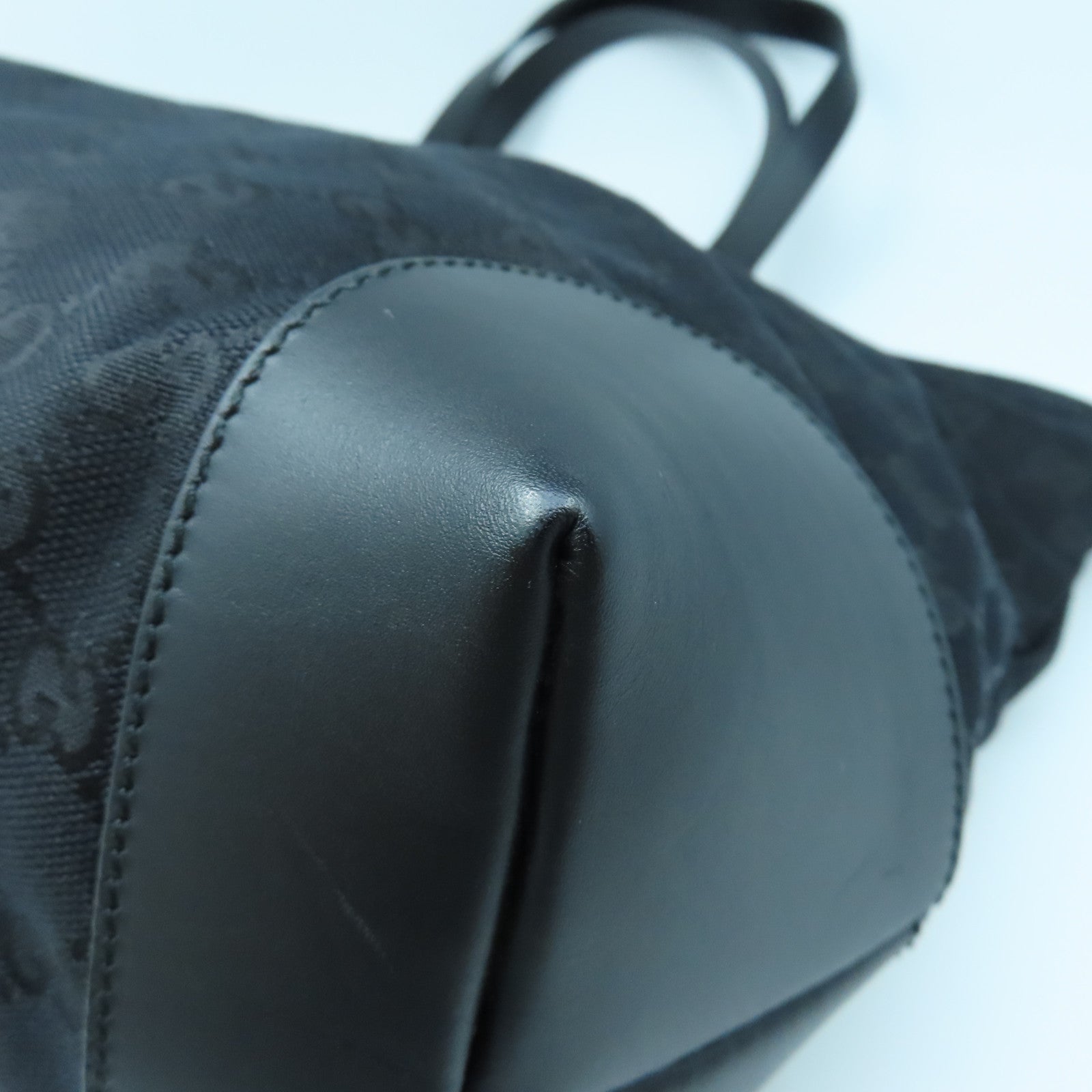 GUCCI 帆布Shoulder Bag銀扣肩背袋黑色