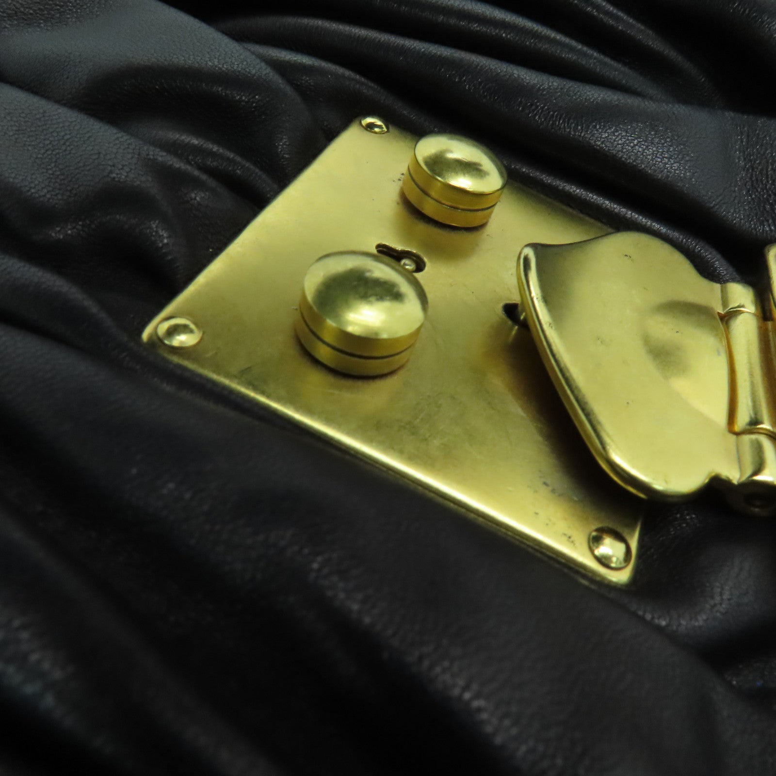 Miu Miu 羊皮皮革2way Shoulder Bag金扣手挽肩背兩用袋黑色