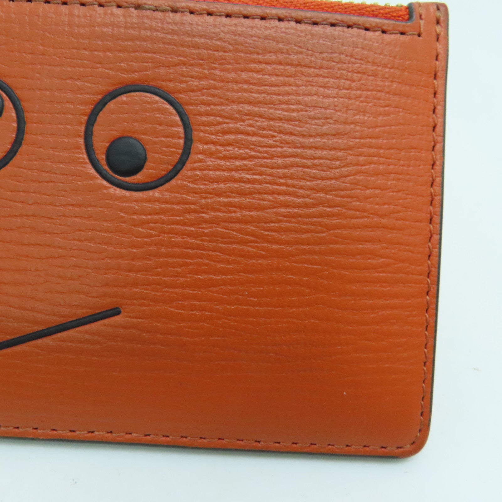 Anya Hindmarch 皮革Card Case金扣卡套橙色