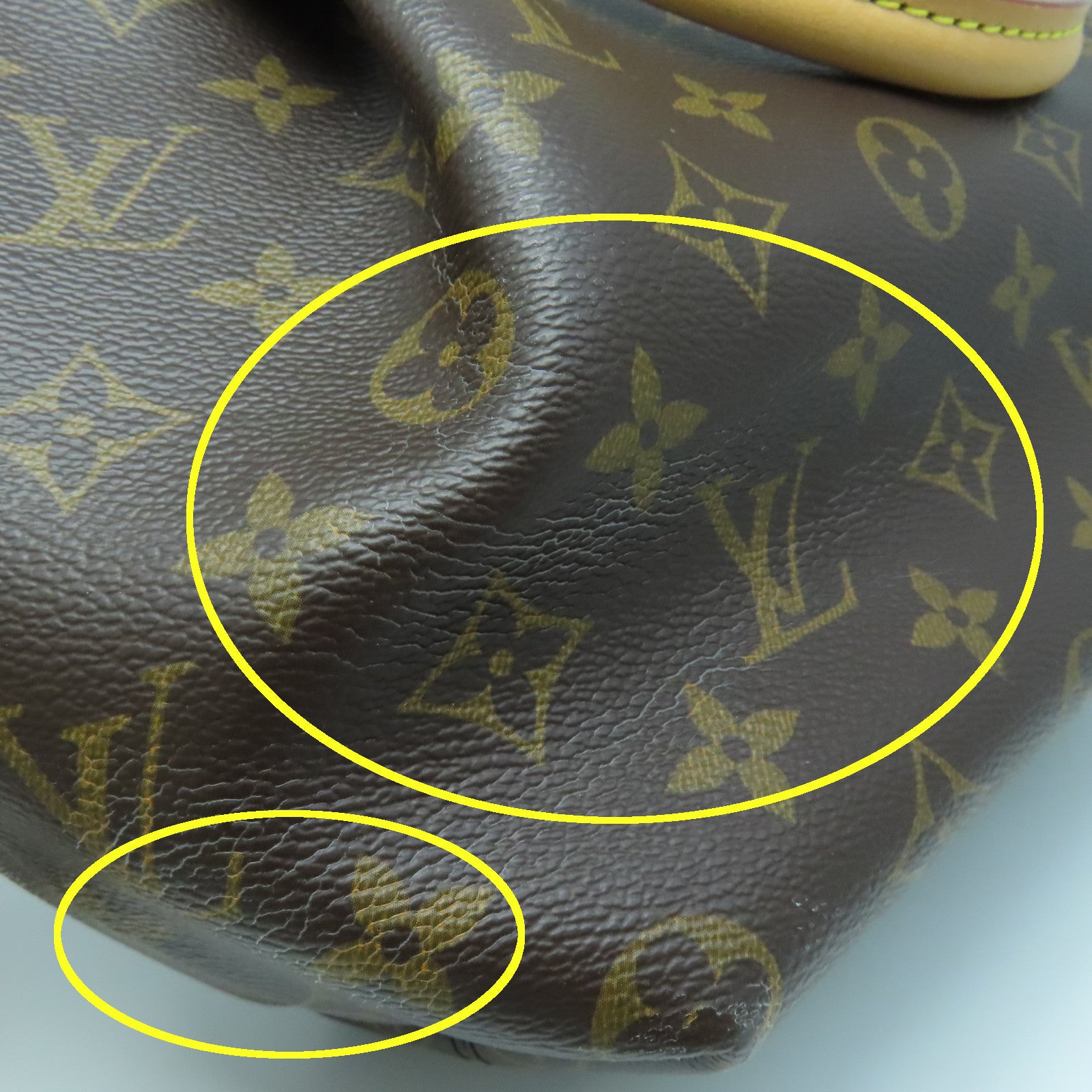 LOUIS VUITTON Monogram Turenne PM gold buckle handle shoulder bag brown