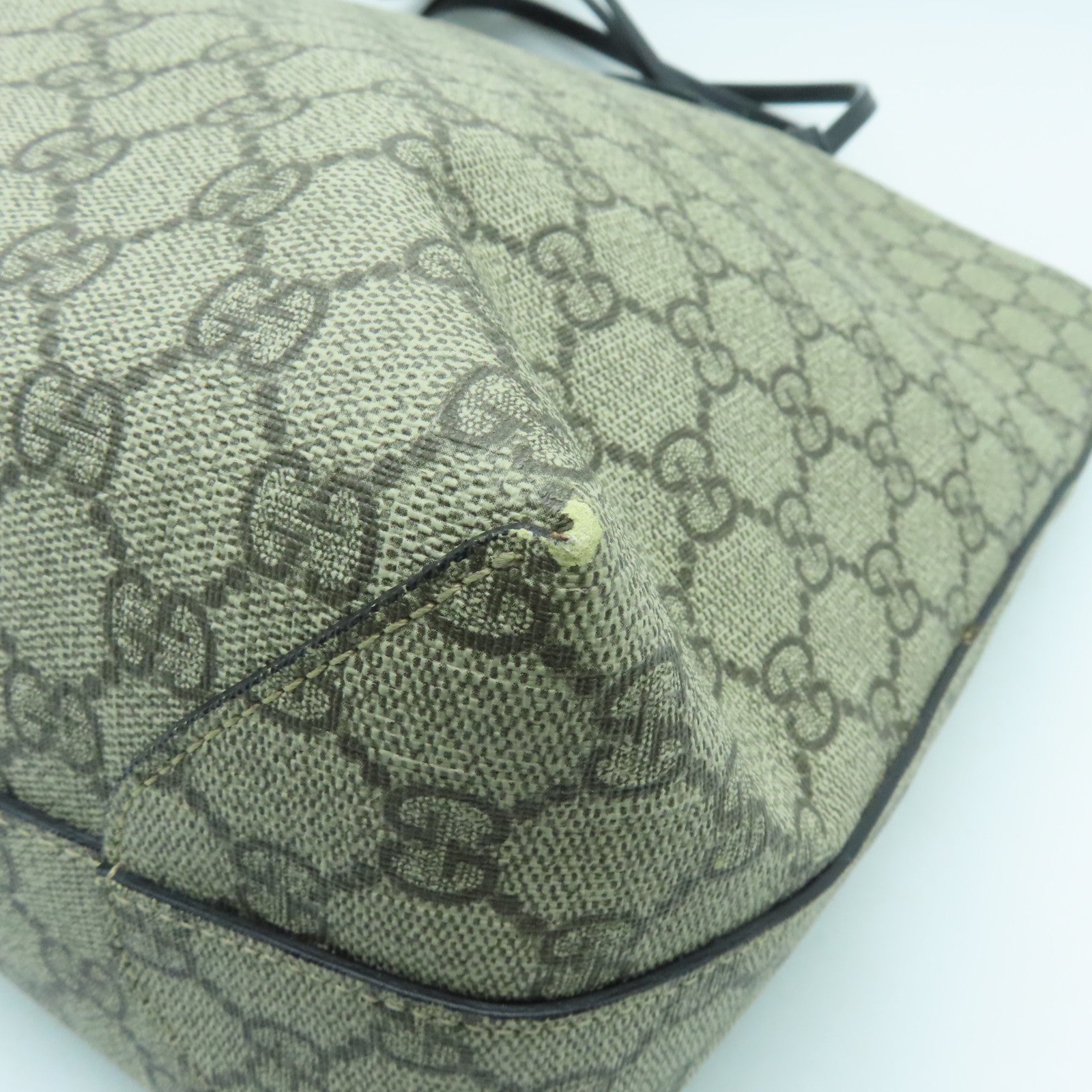 GUCCI 塗層帆布Tote Bag銀扣手挽袋啡色