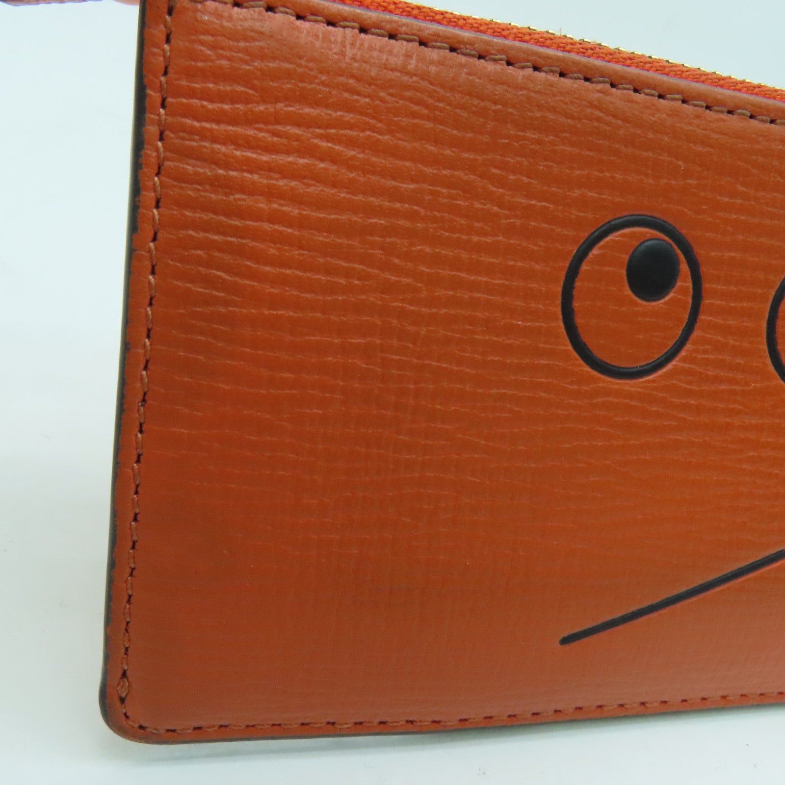 Anya Hindmarch 皮革Card Case金扣卡套橙色