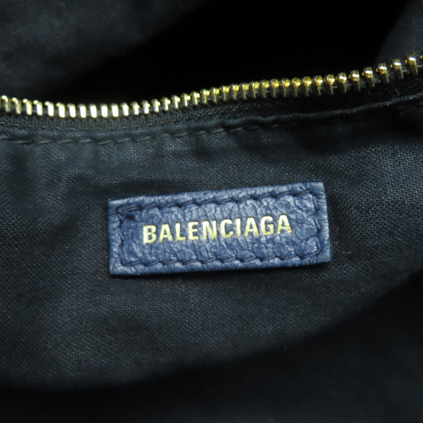 BALENCIAGA 牛皮皮革City金扣手挽肩背兩用袋藍色