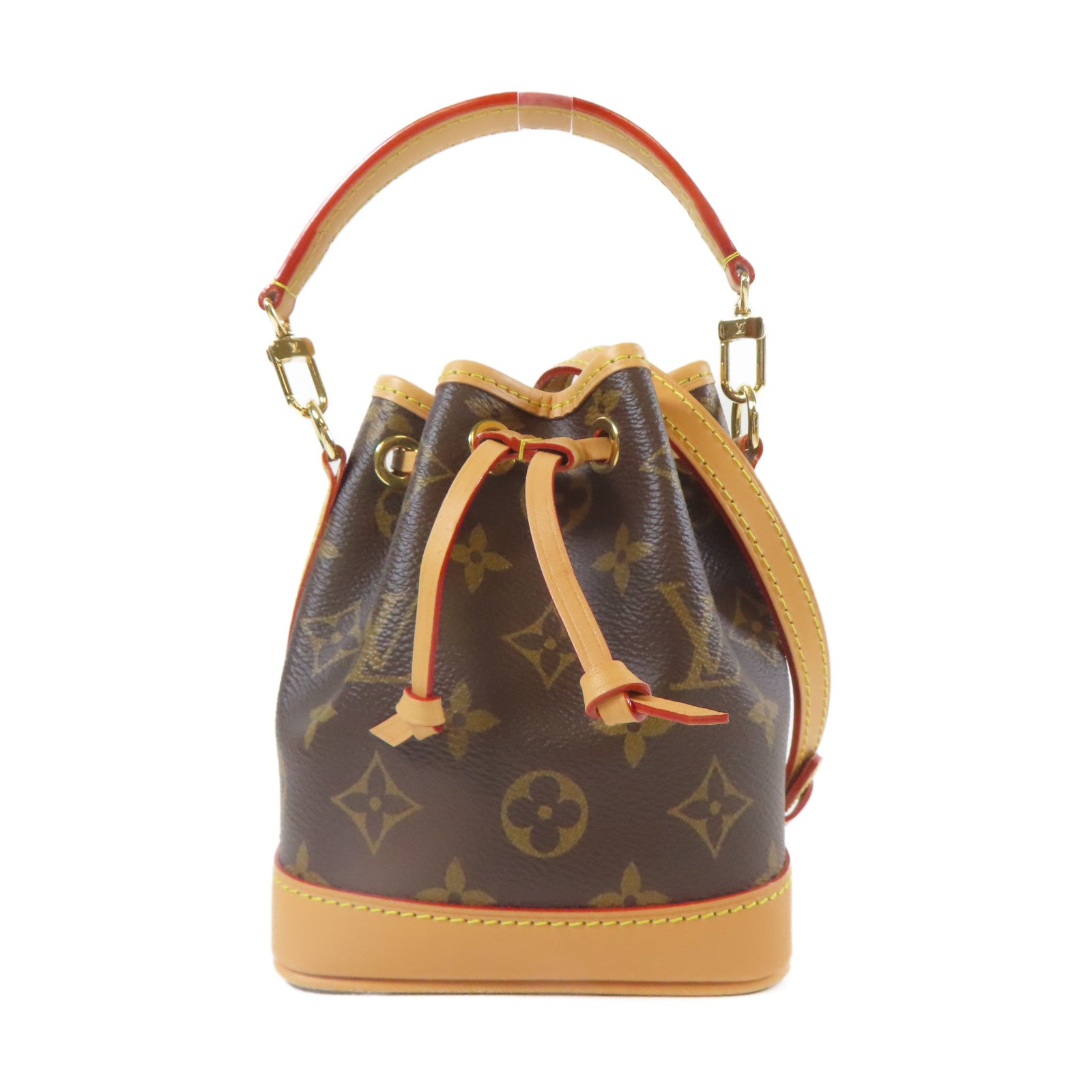 LOUIS VUITTON Monogram Noe Nano金扣手挽肩背兩用袋啡色