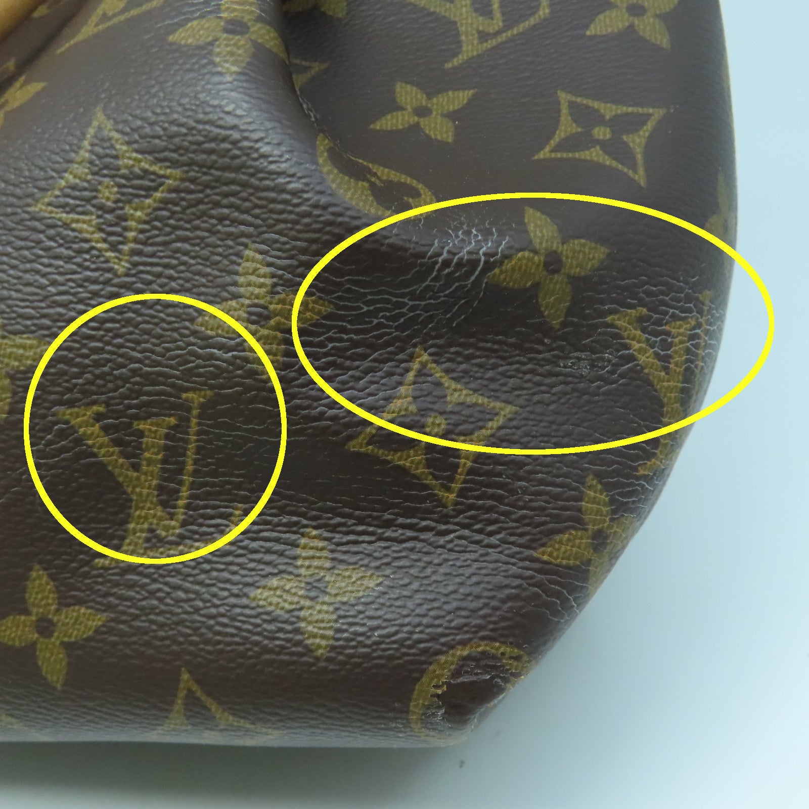LOUIS VUITTON Monogram Turenne PM gold buckle handle shoulder bag brown