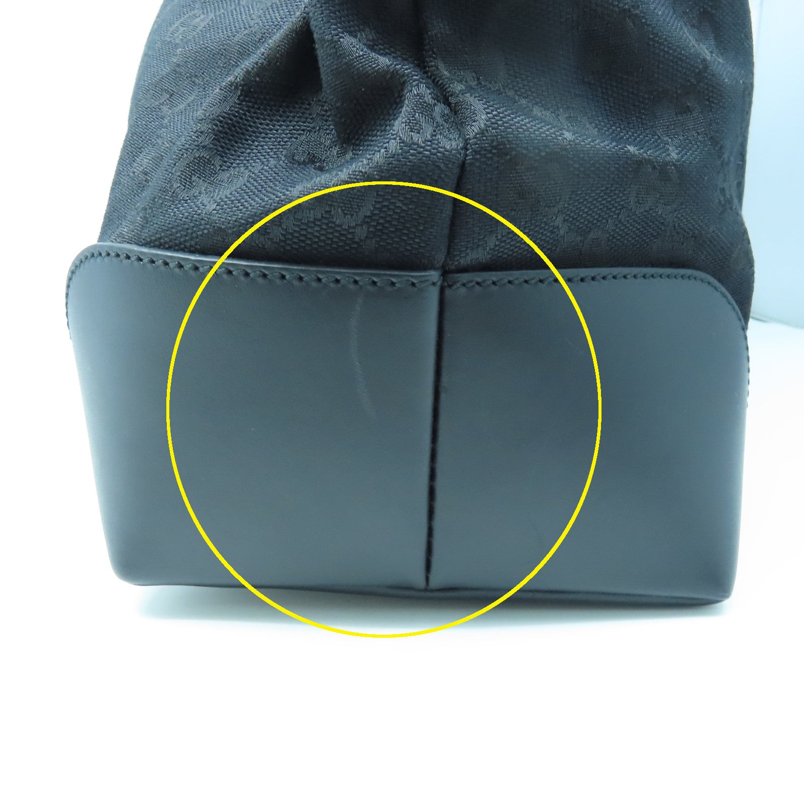 GUCCI 帆布Shoulder Bag銀扣肩背袋黑色