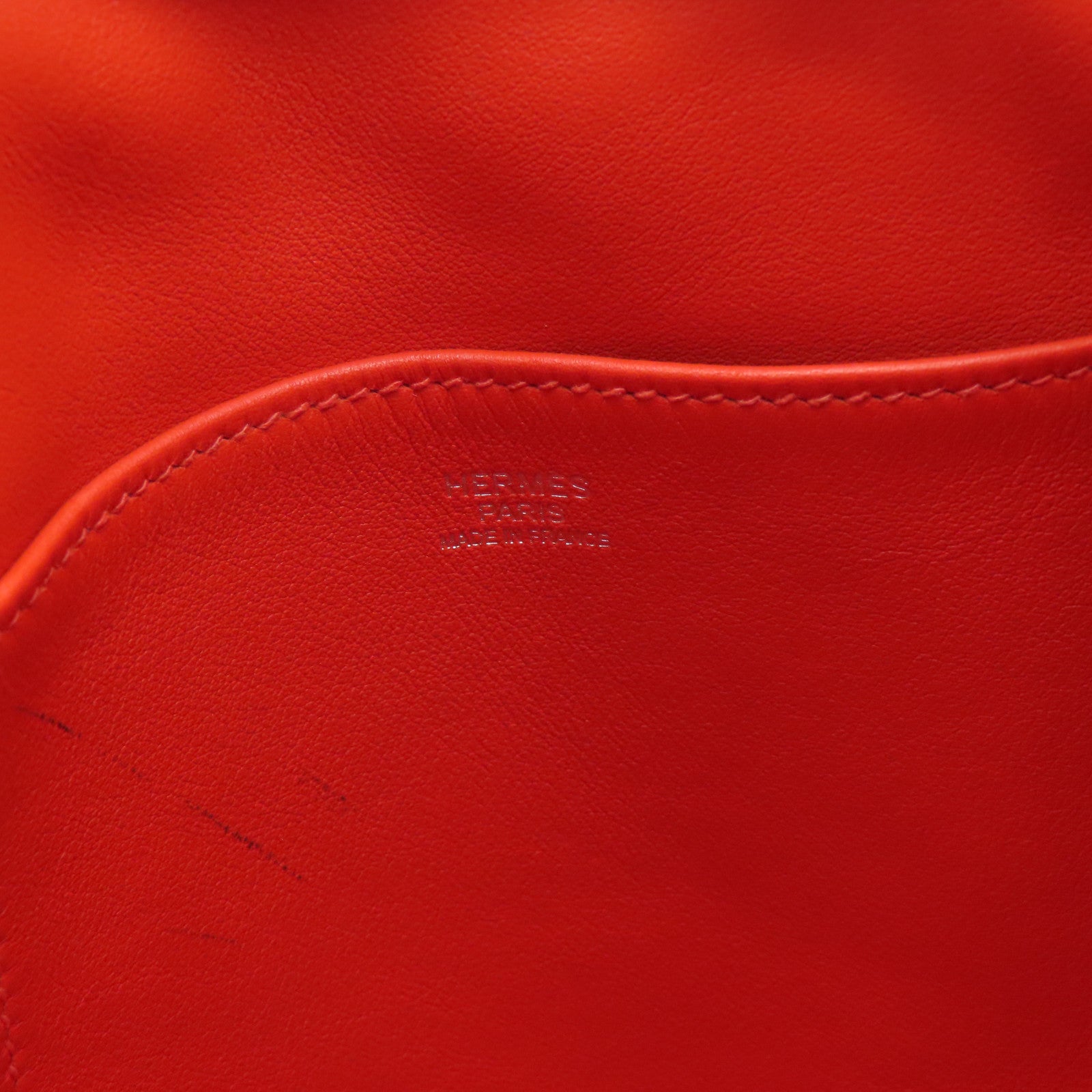 HERMES 【激減優惠】Evercolor皮革Sac Licol 17肩背袋Capucine紅色