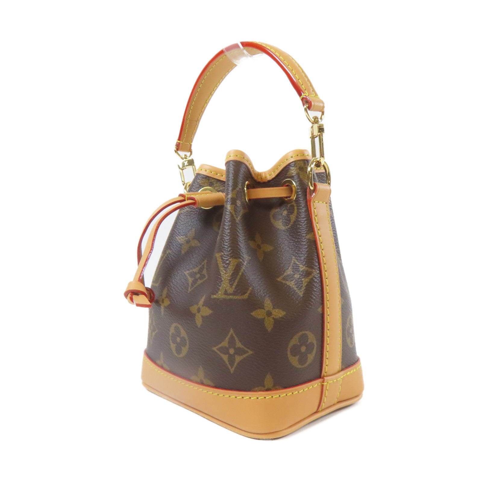 LOUIS VUITTON Monogram Noe Nano金扣手挽肩背兩用袋啡色