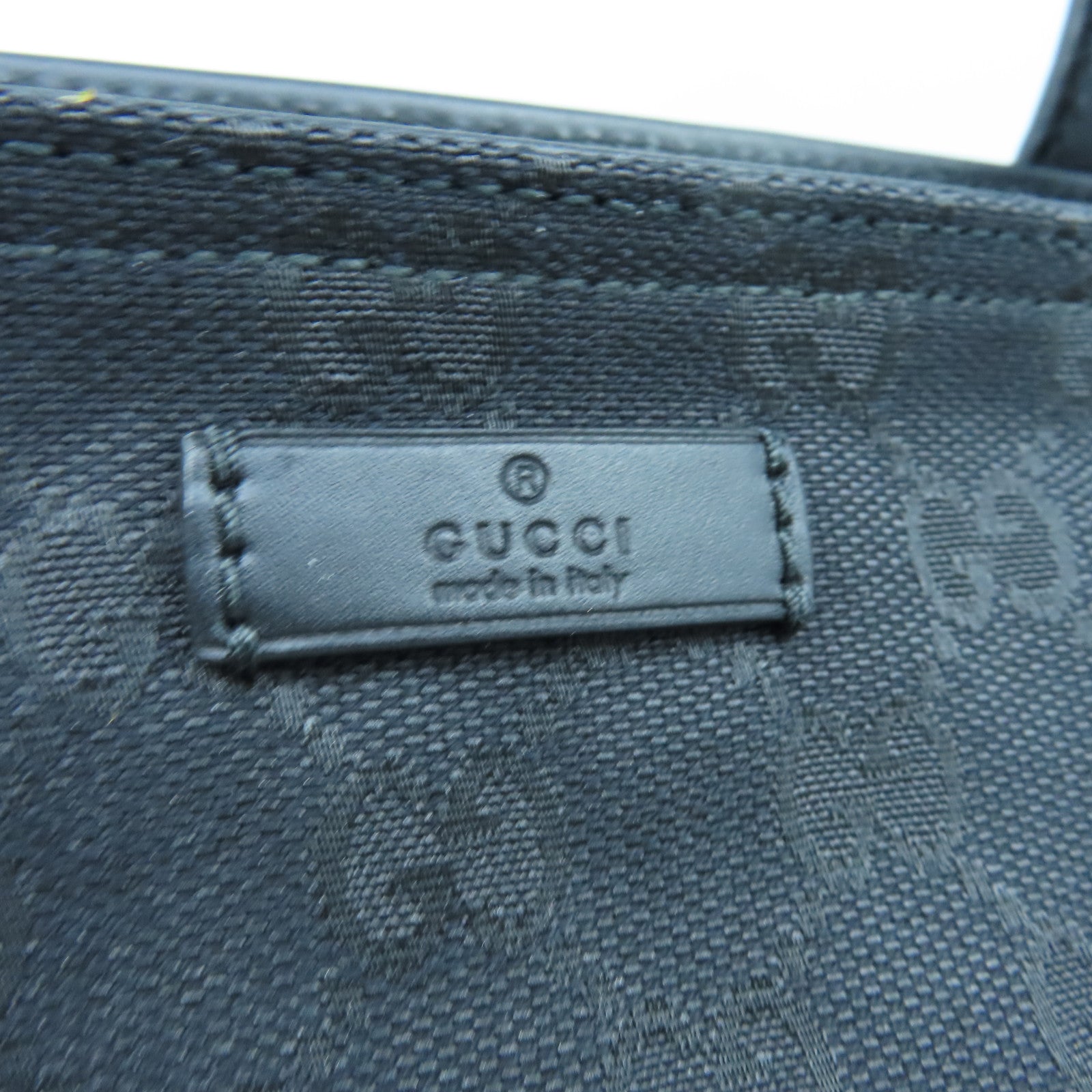 GUCCI 帆布Shoulder Bag銀扣肩背袋黑色