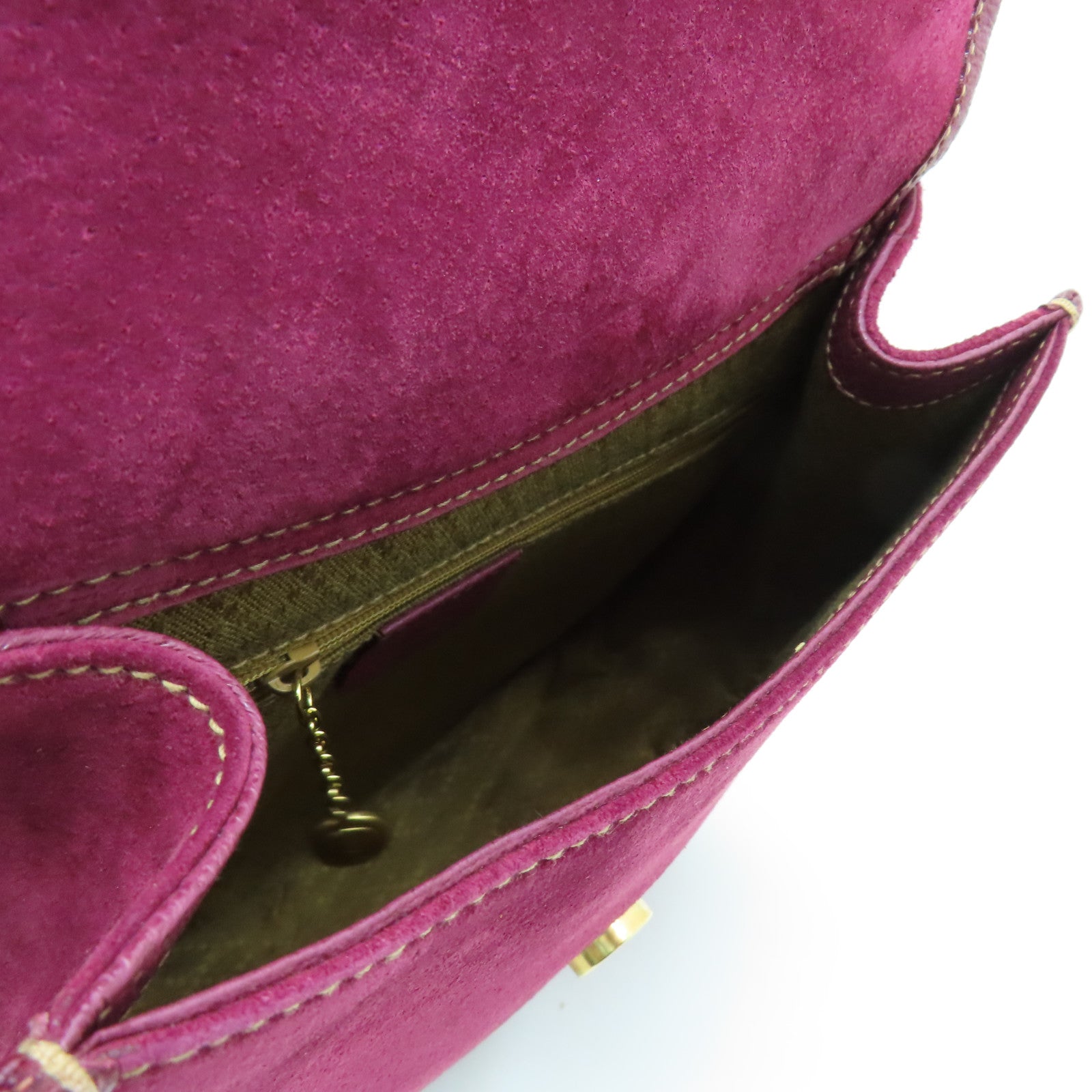 GUCCI 麂皮皮革Horsebit Backpack金扣背包紫色