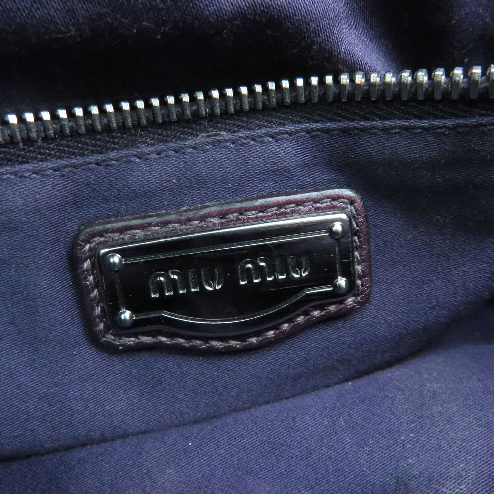 Miu Miu 羊皮皮革2way Shoulder Bag銀扣手挽肩背兩用袋紫色
