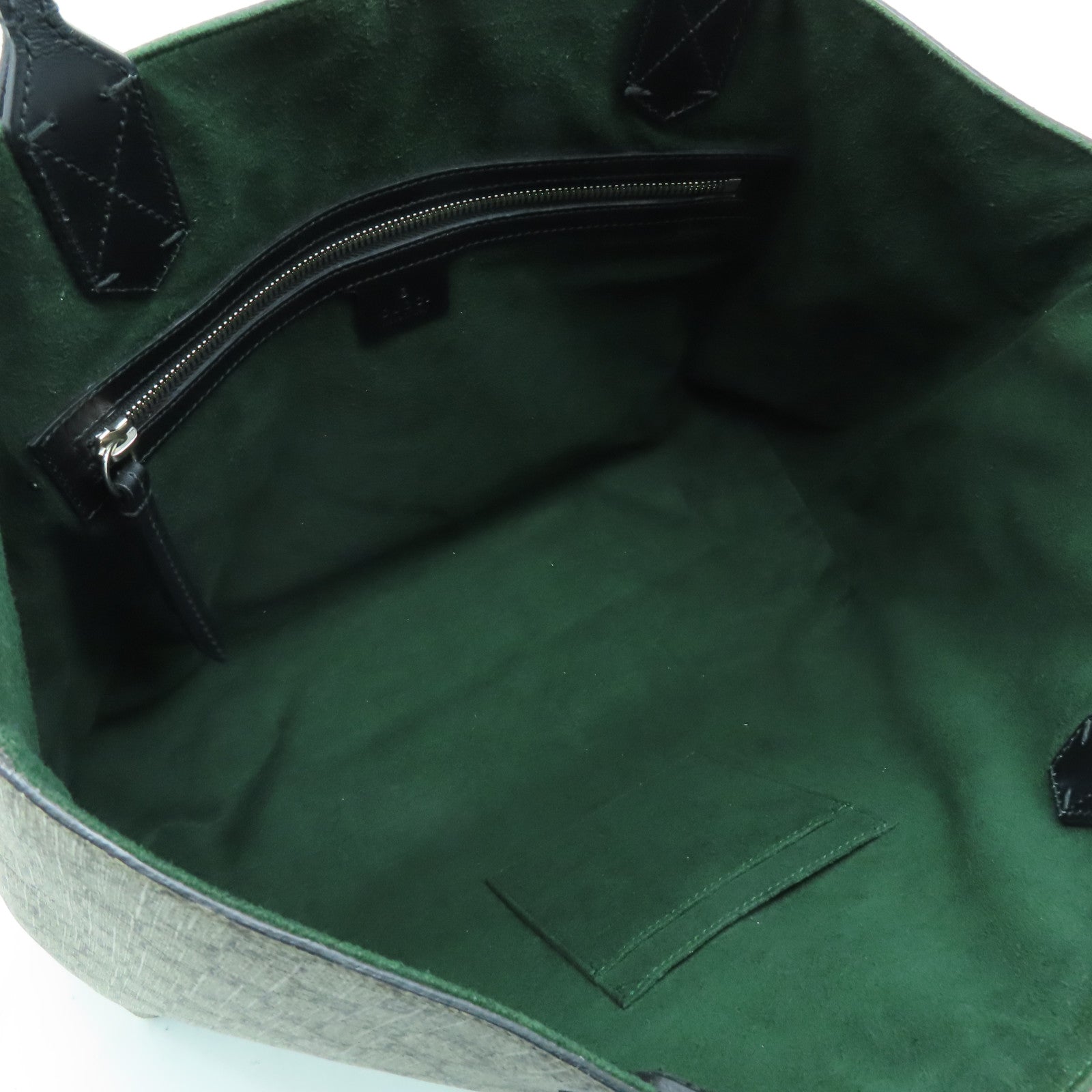 GUCCI 塗層帆布Tote Bag銀扣手挽袋啡色