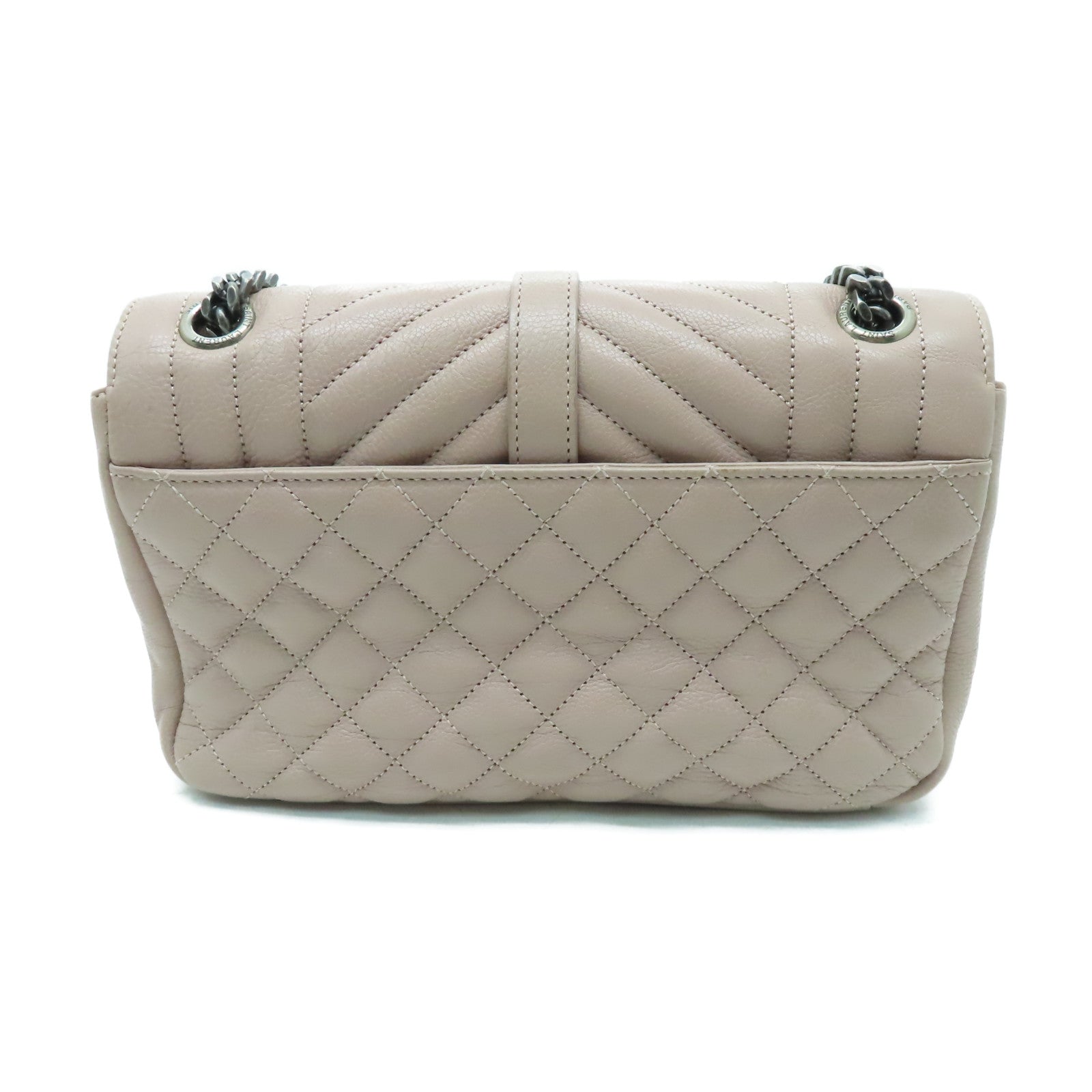 SAINT LAURENT 牛皮皮革Shoulder Bag銀扣手挽肩背兩用袋粉紅色