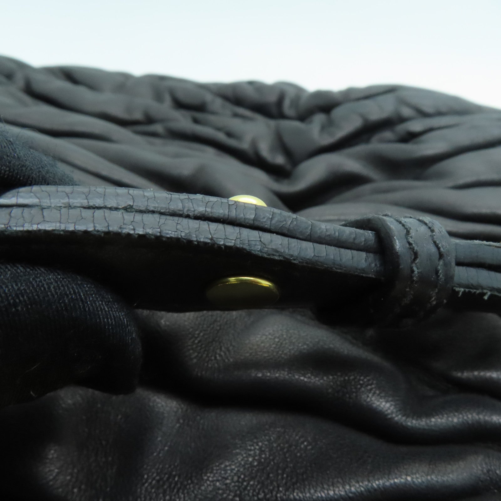 Miu Miu 羊皮皮革2way Shoulder Bag金扣手挽肩背兩用袋黑色
